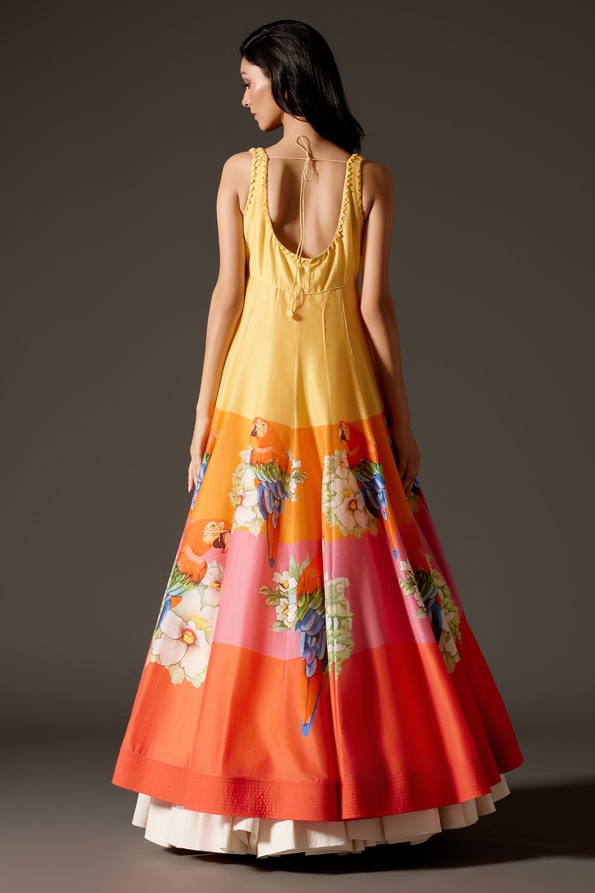 Multi-Color Printed Anarkali Set With Churidar And Dupatta