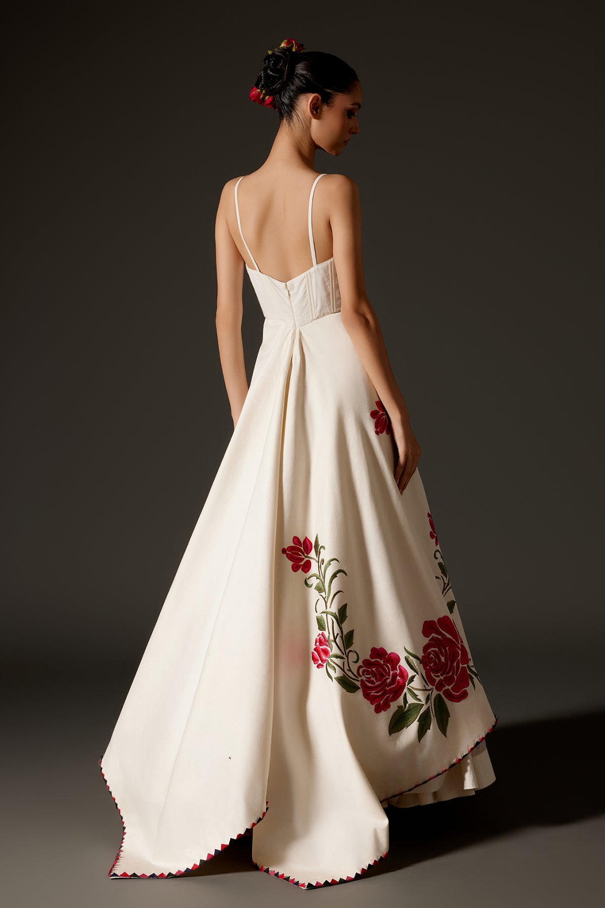 Ivory Embroidered Chanderi Dress