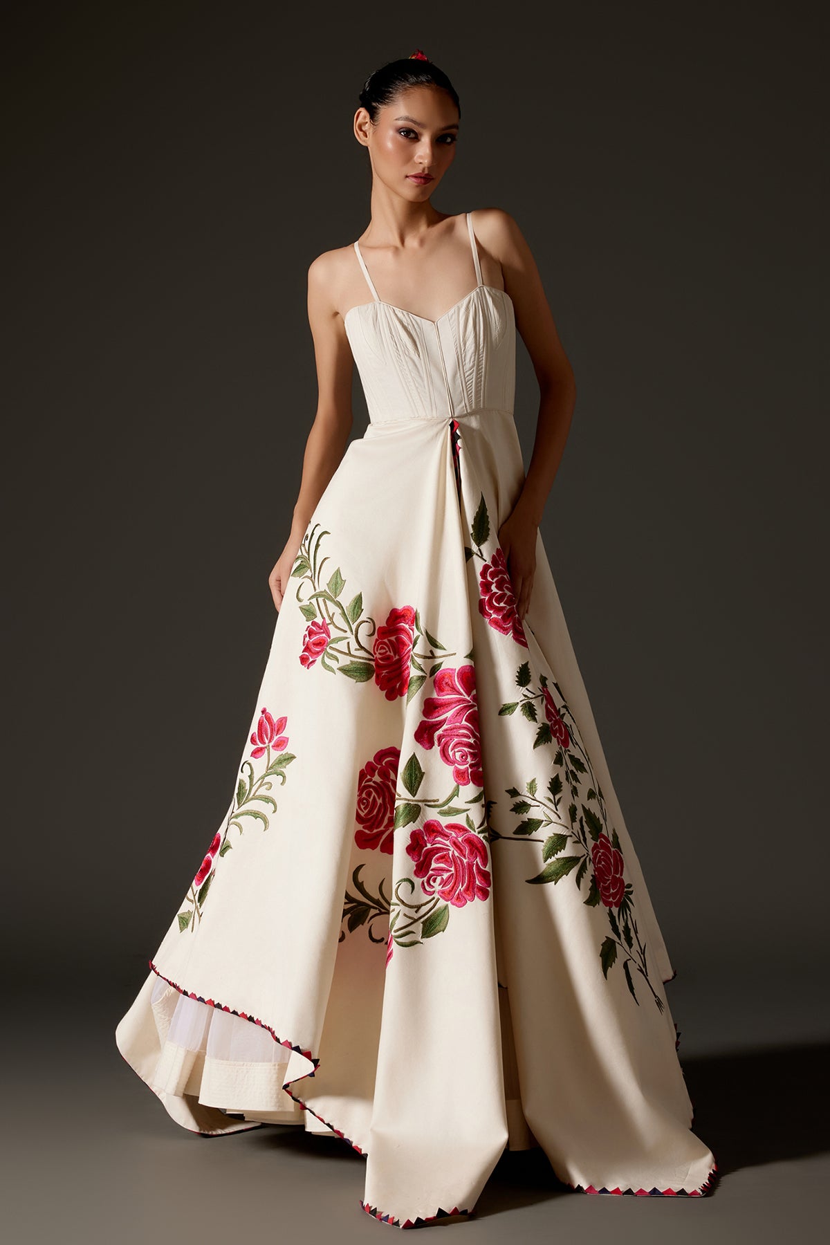 Ivory Embroidered Chanderi Dress