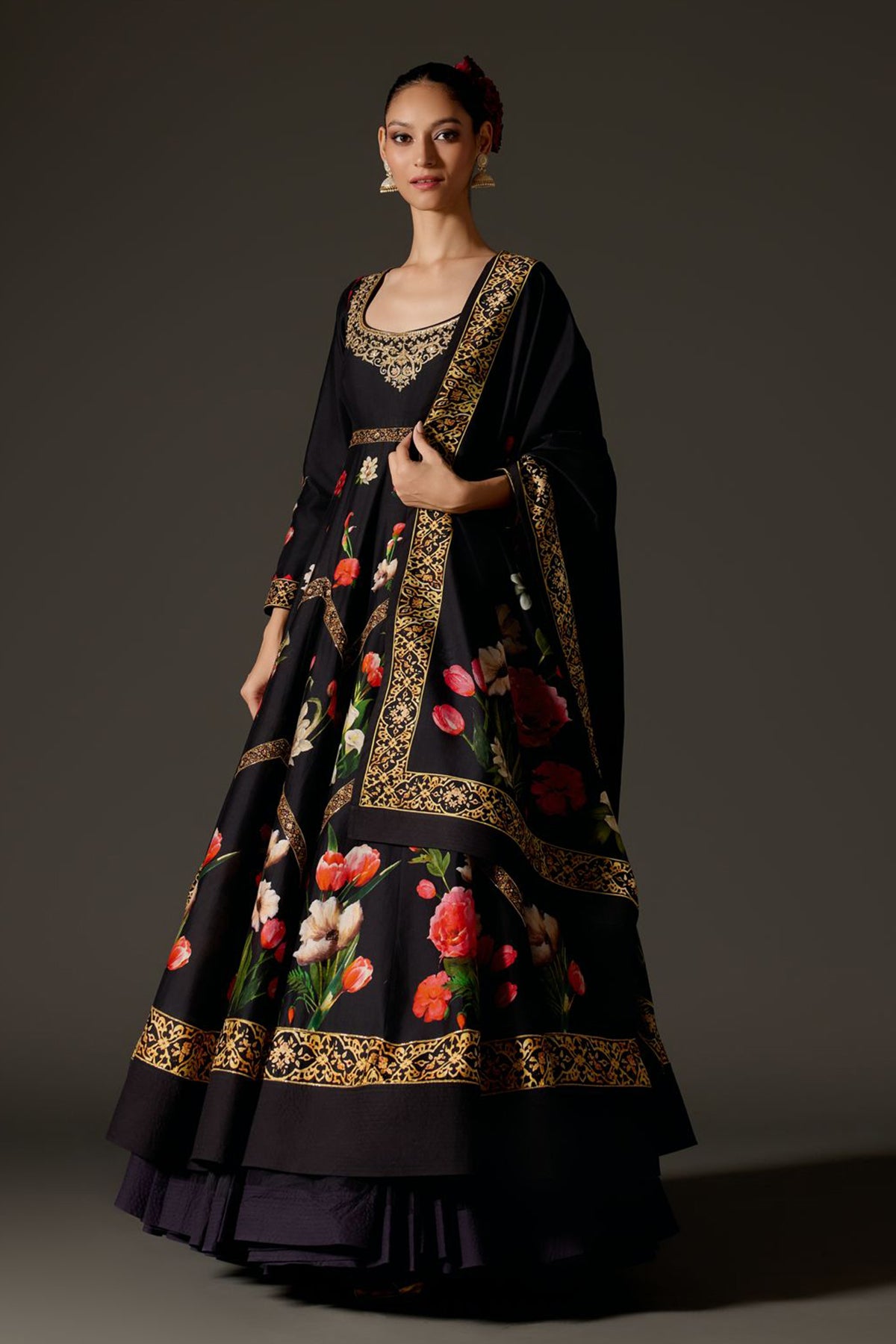 Digital Print And Ari Embroidery Anarkali Set