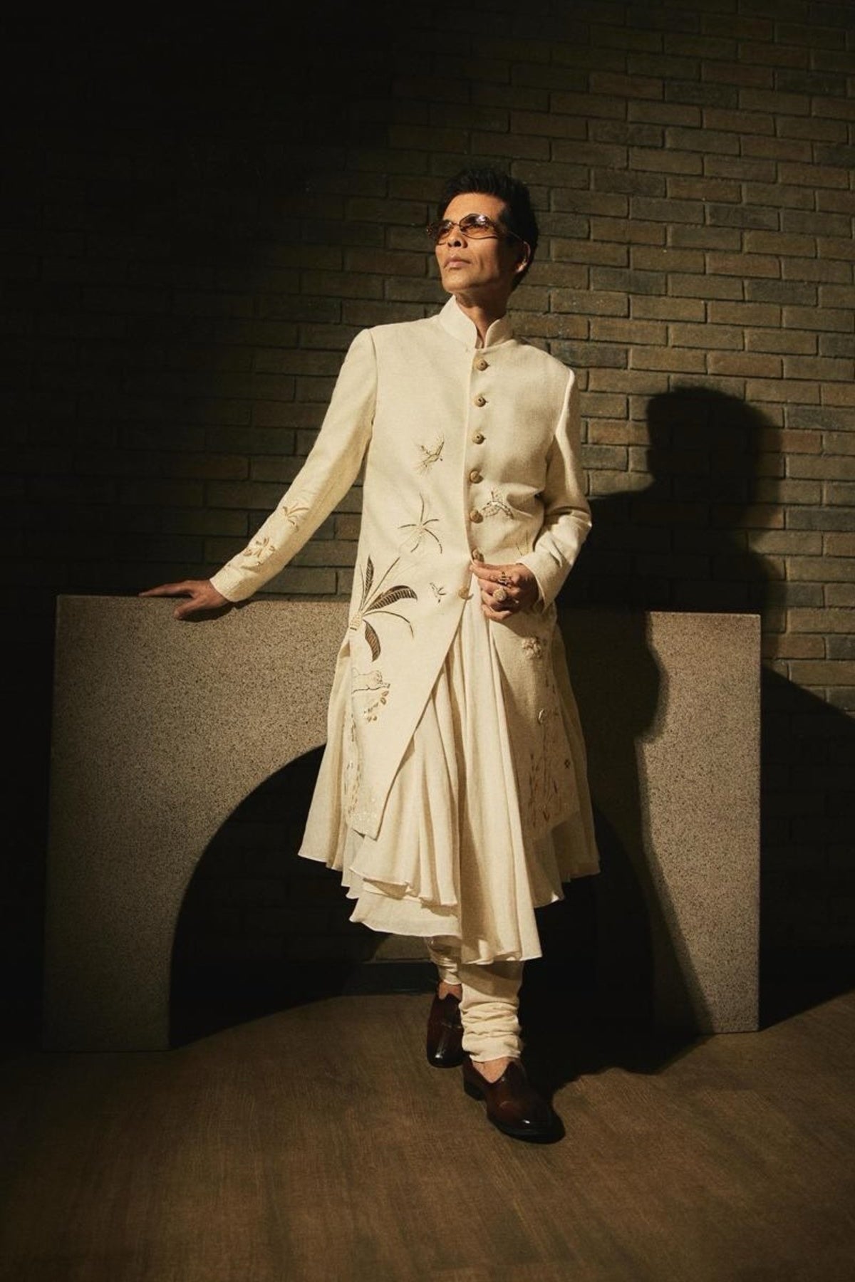 Men's Ivory Matka Silk Sherwani