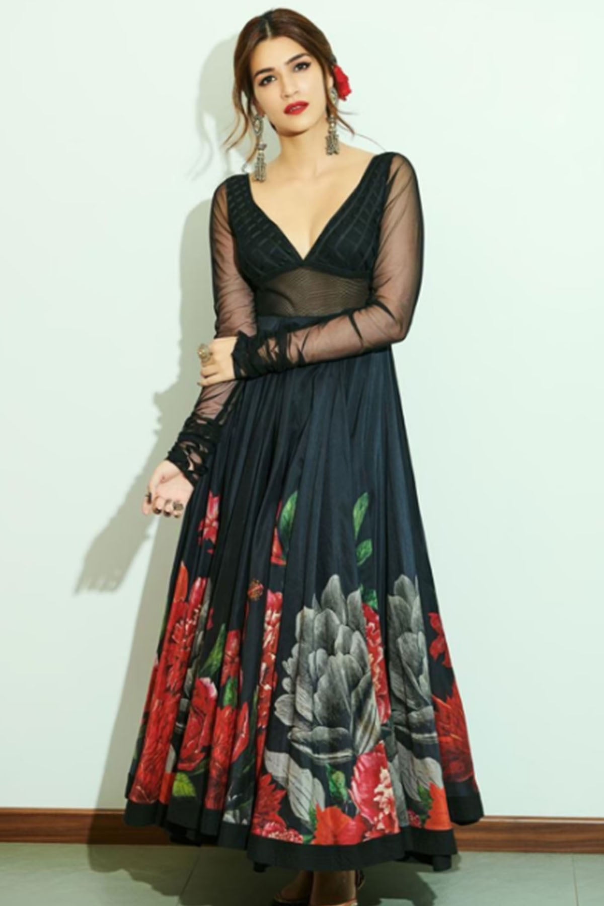 Women's Black Anarkali Set
