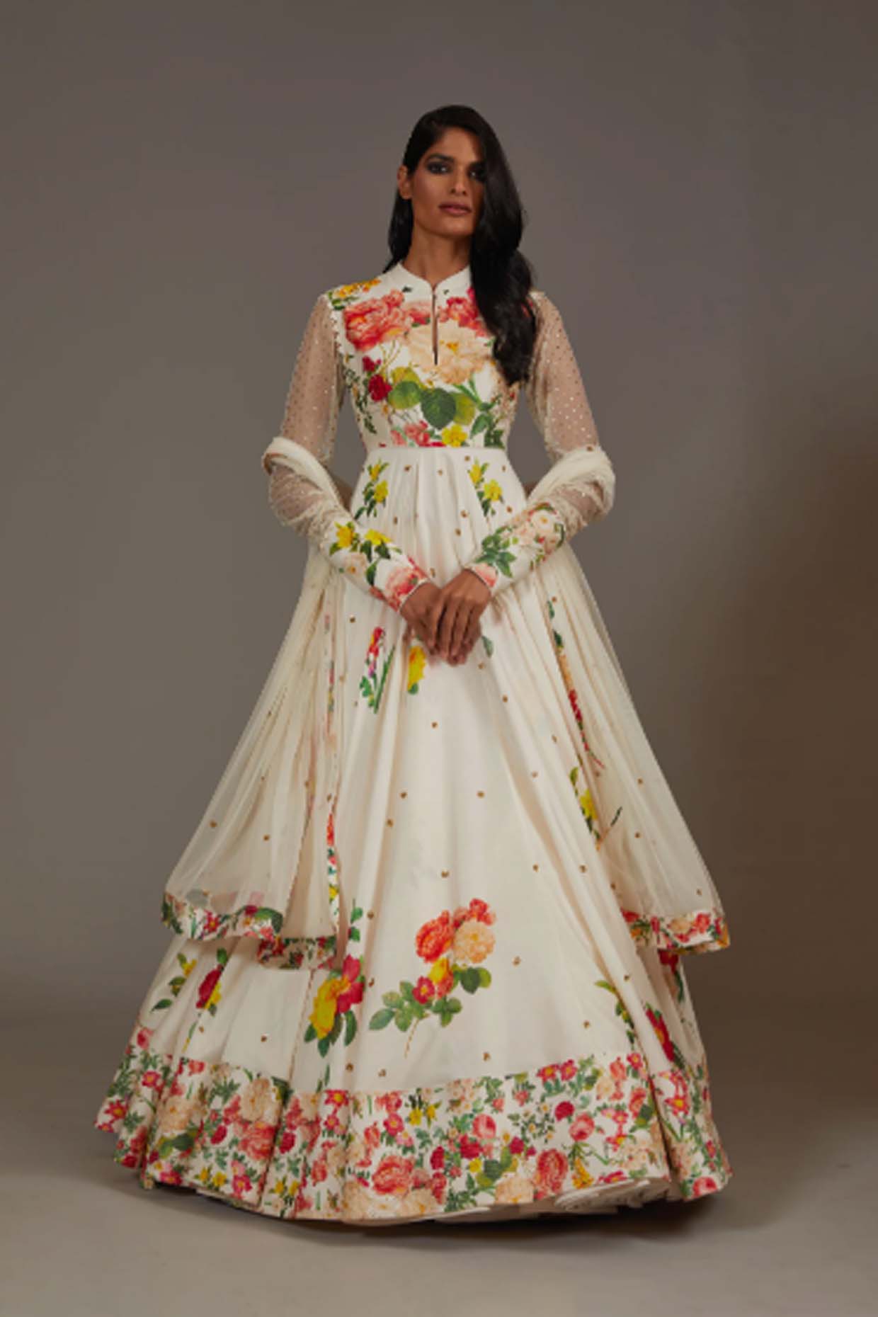 Women's Floral Multicolour Anarkali Set