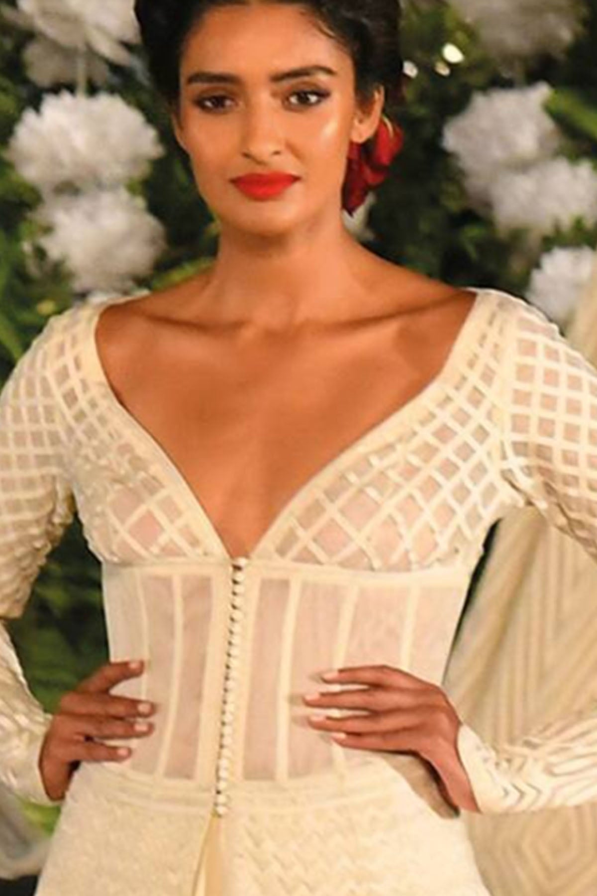 Women's Ivory Anarkali Set