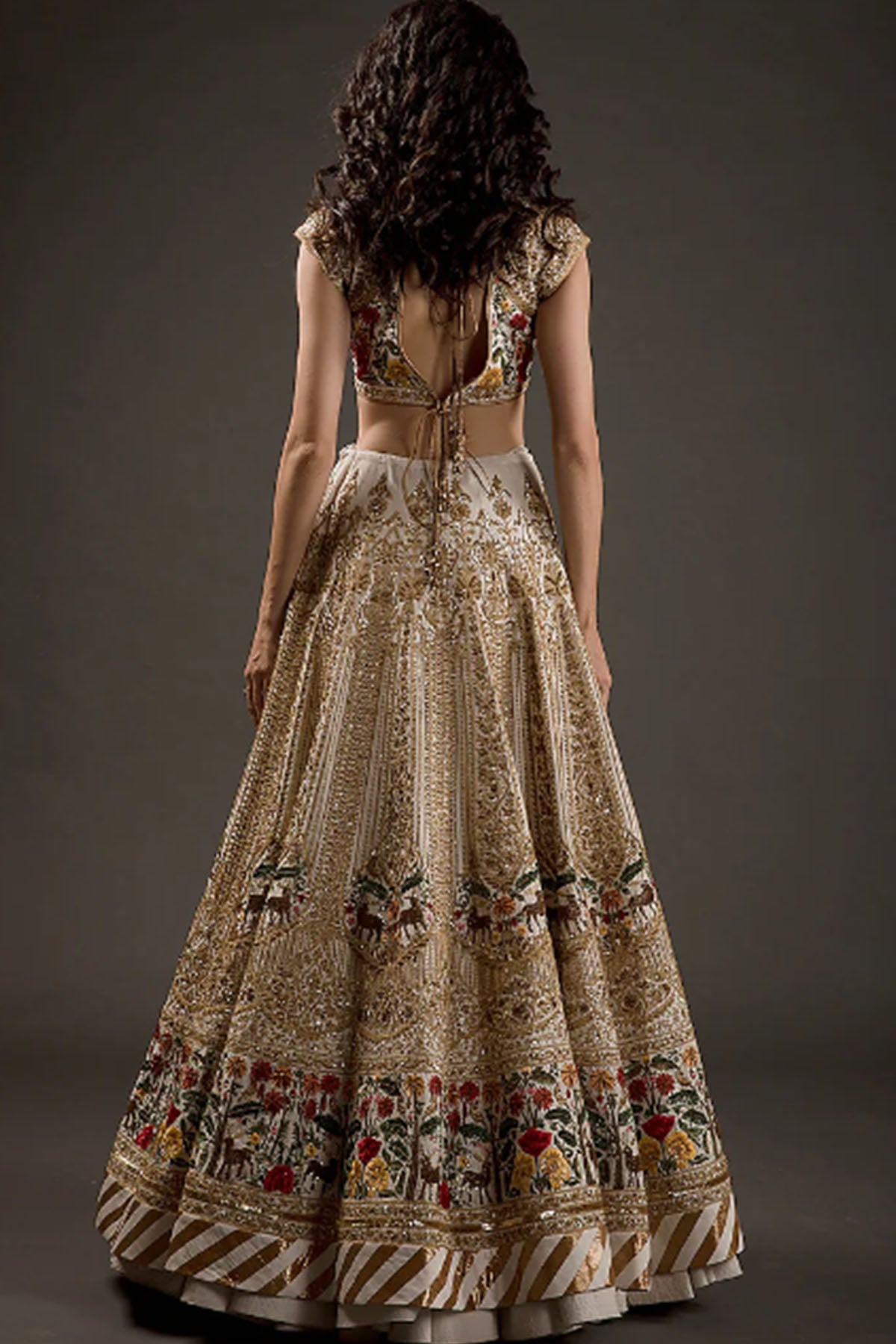Women's Ivory Embroidered Lehenga Set
