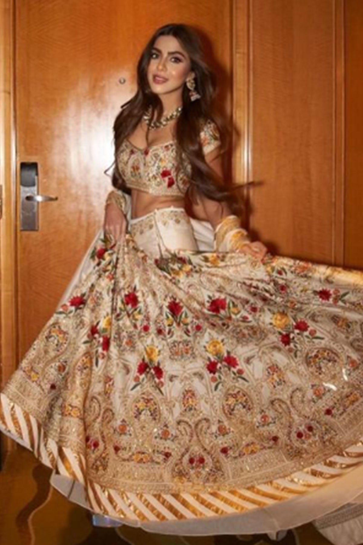 Women's Ivory Embroidered Lehenga Set