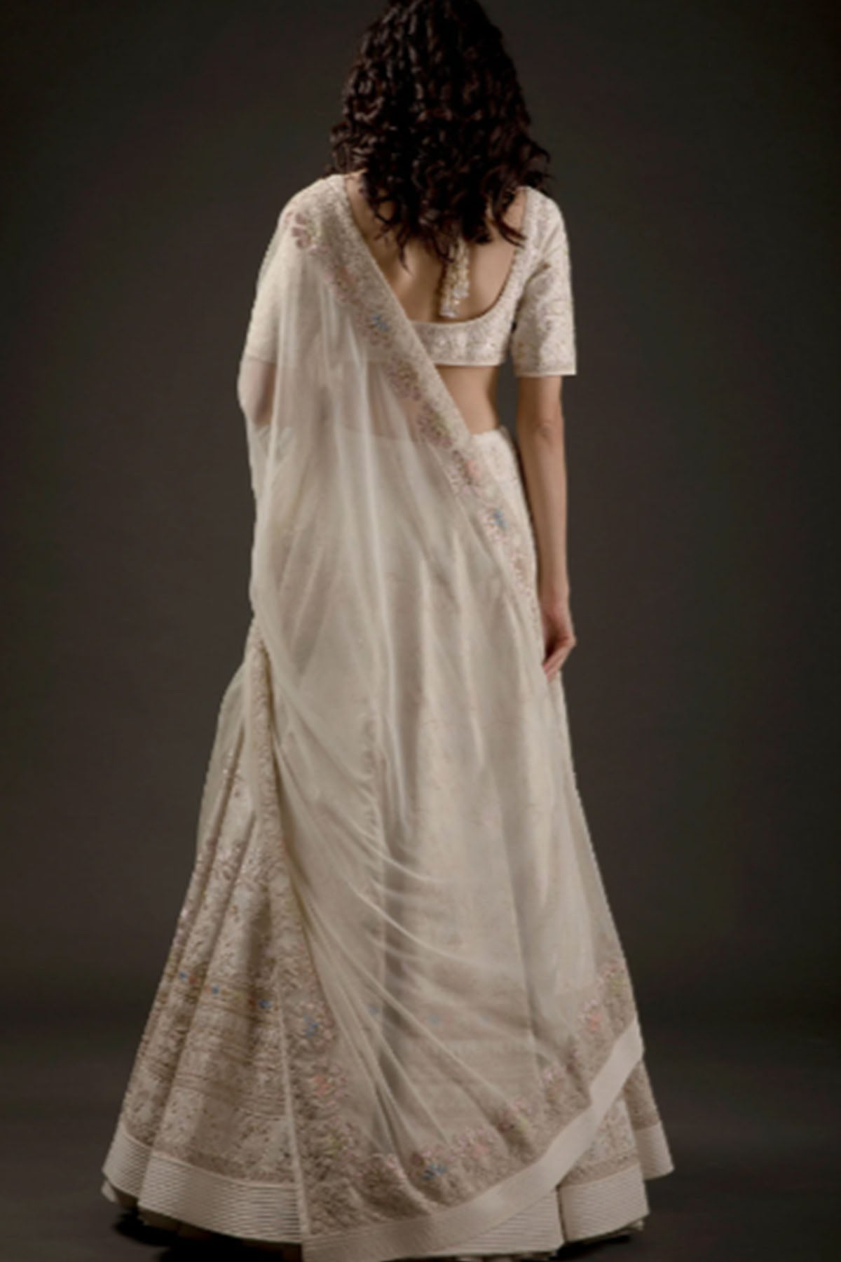 Women's Ivory Embroidered Lehenga Set