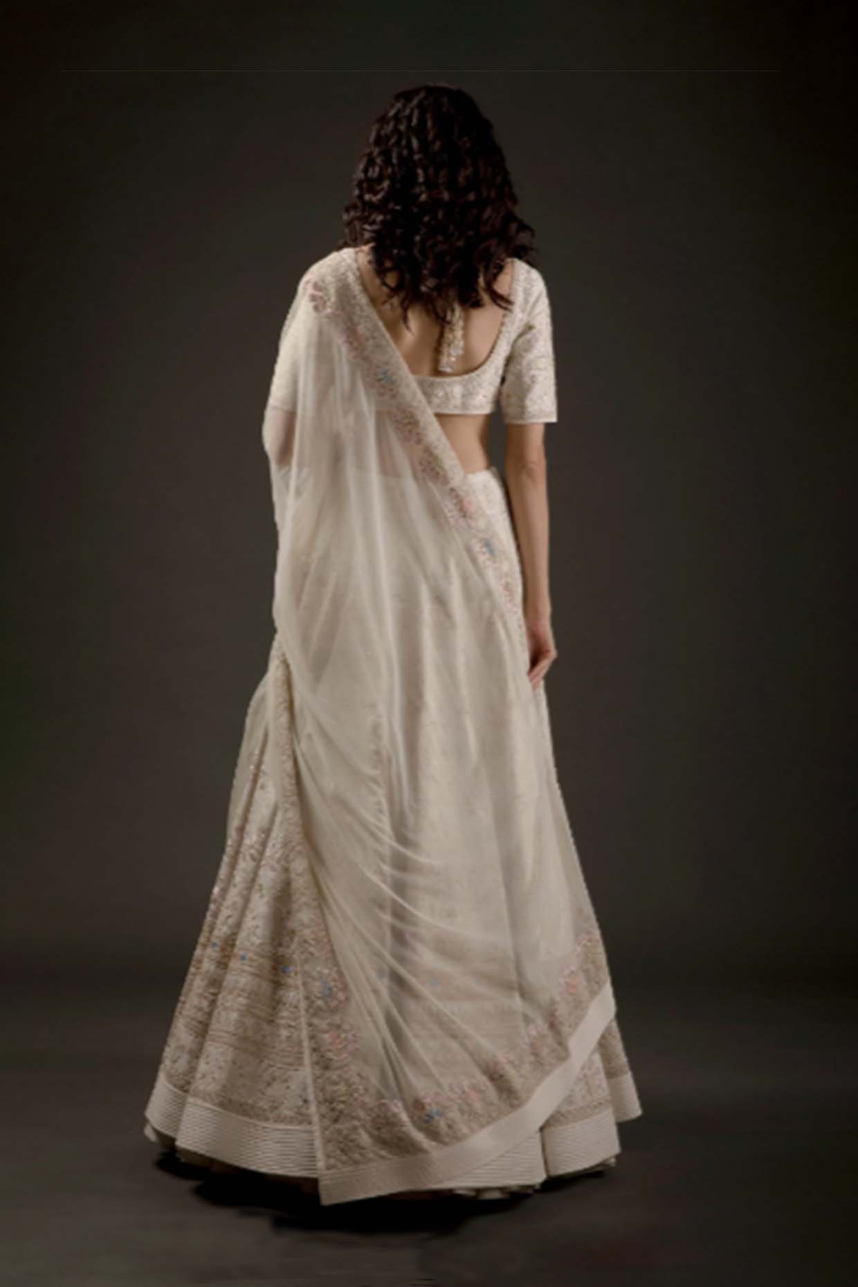 Women's Ivory Embroidered Lehenga Set