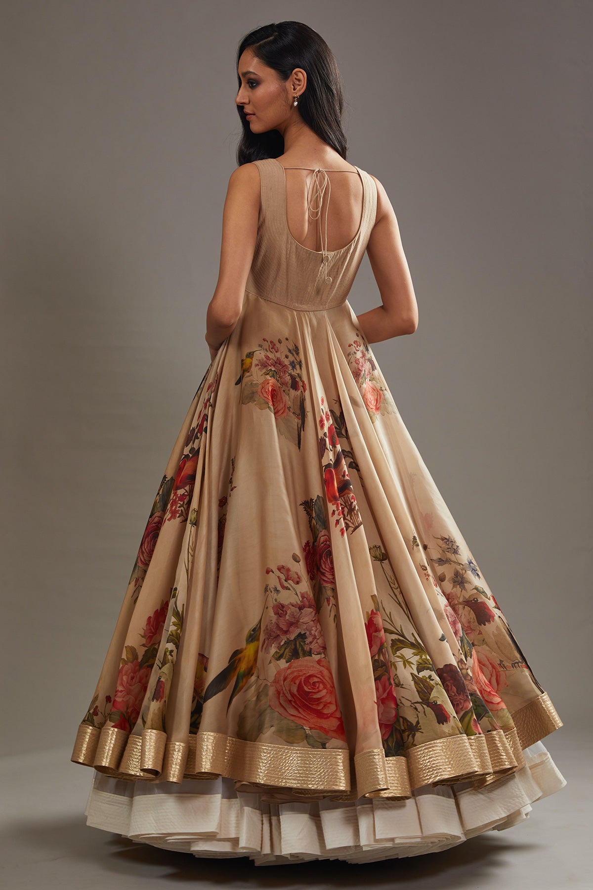 Organza Anarkali Set With Digital Print