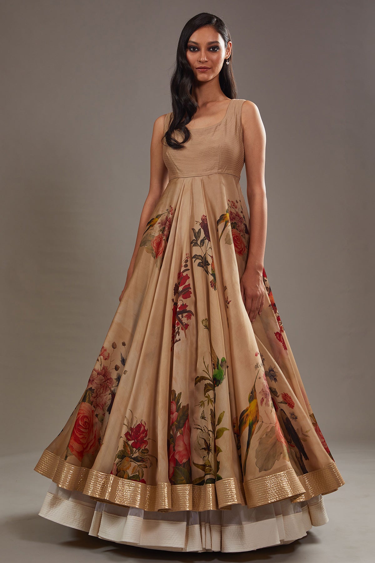 Organza Anarkali Set With Digital Print