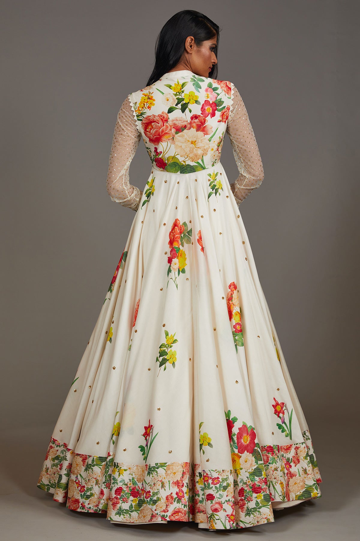 Chanderi Anarkali Set With Digital Print