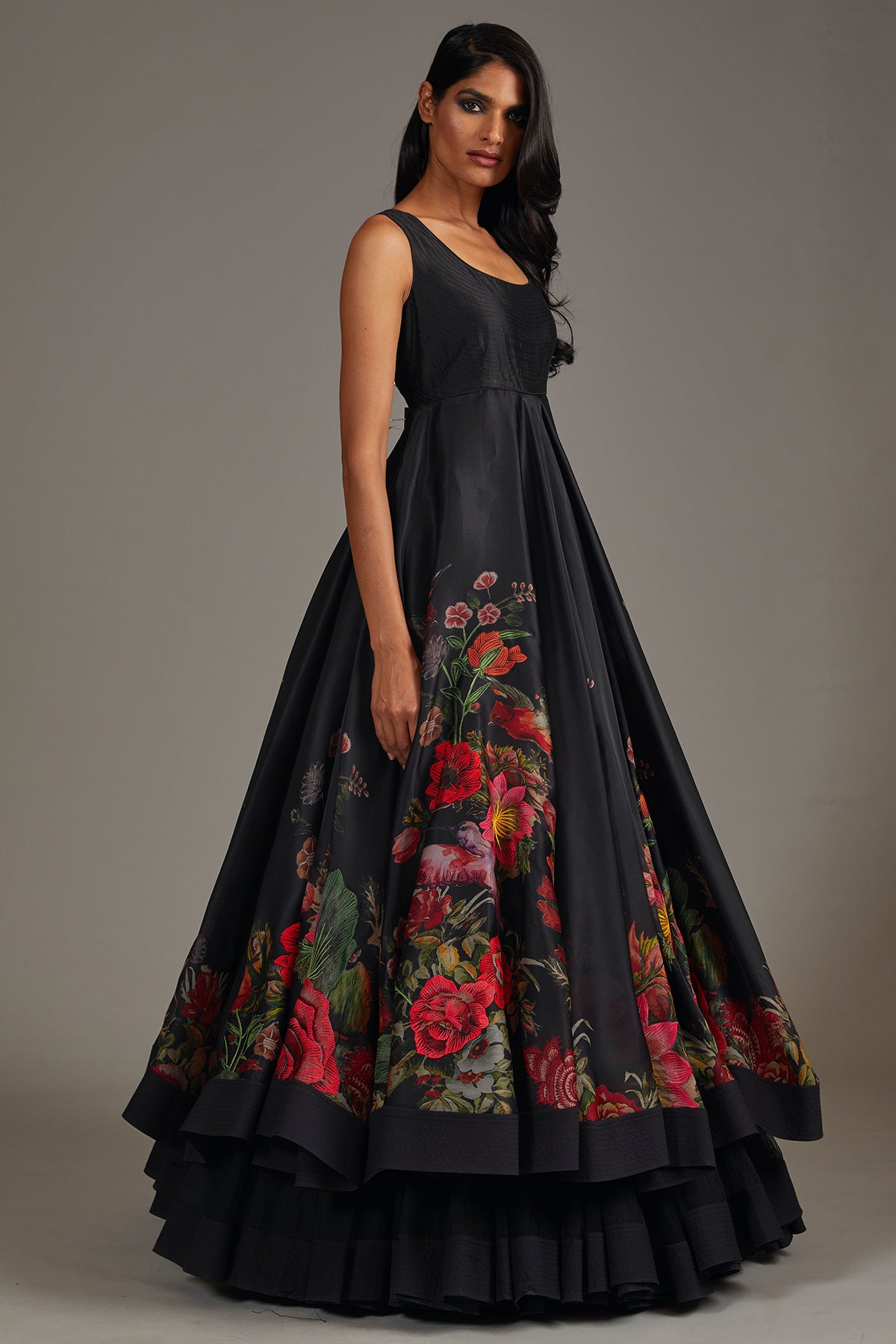 Organza Anarkali Set With Digital Print