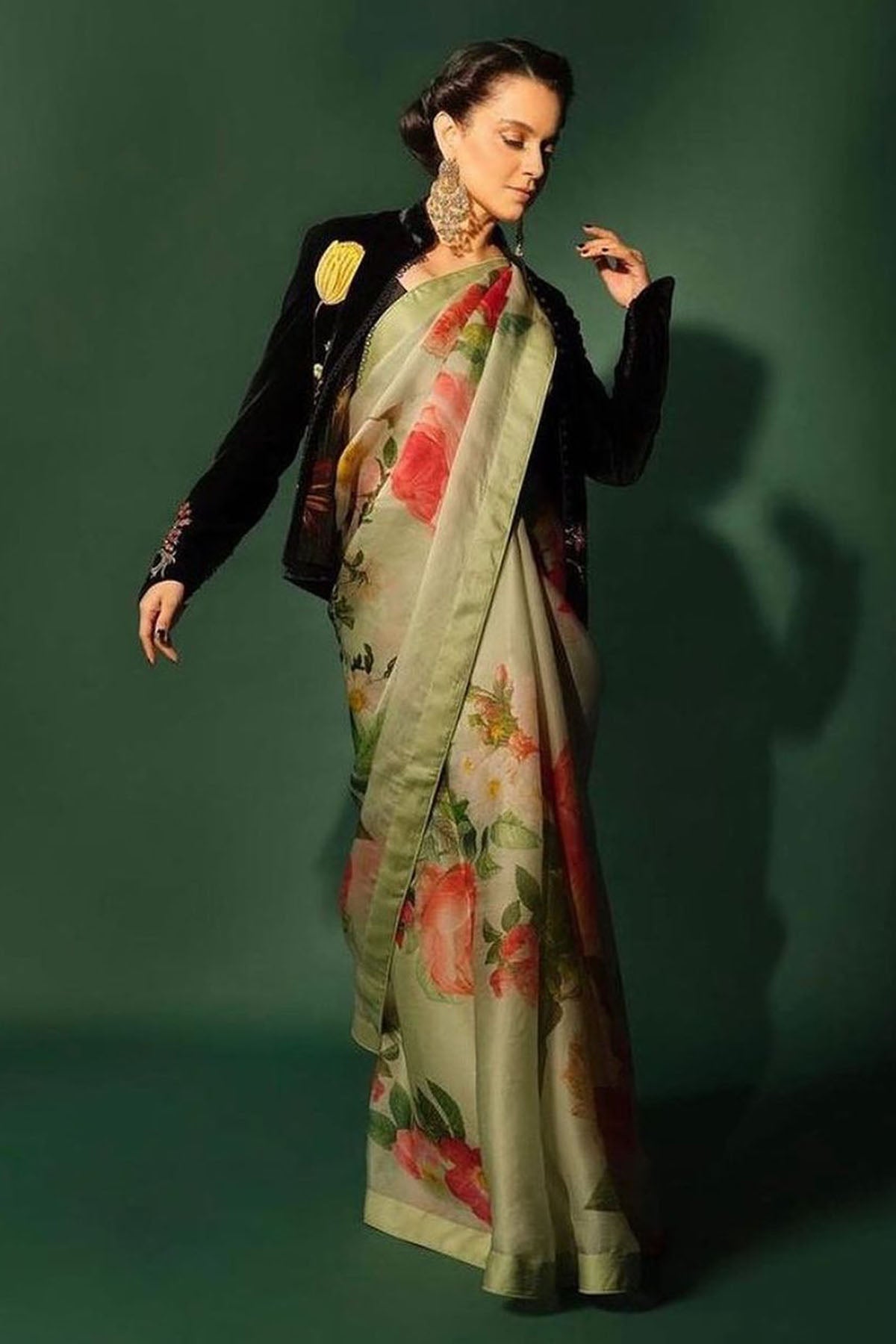Organza Saree With Floral Digital Print