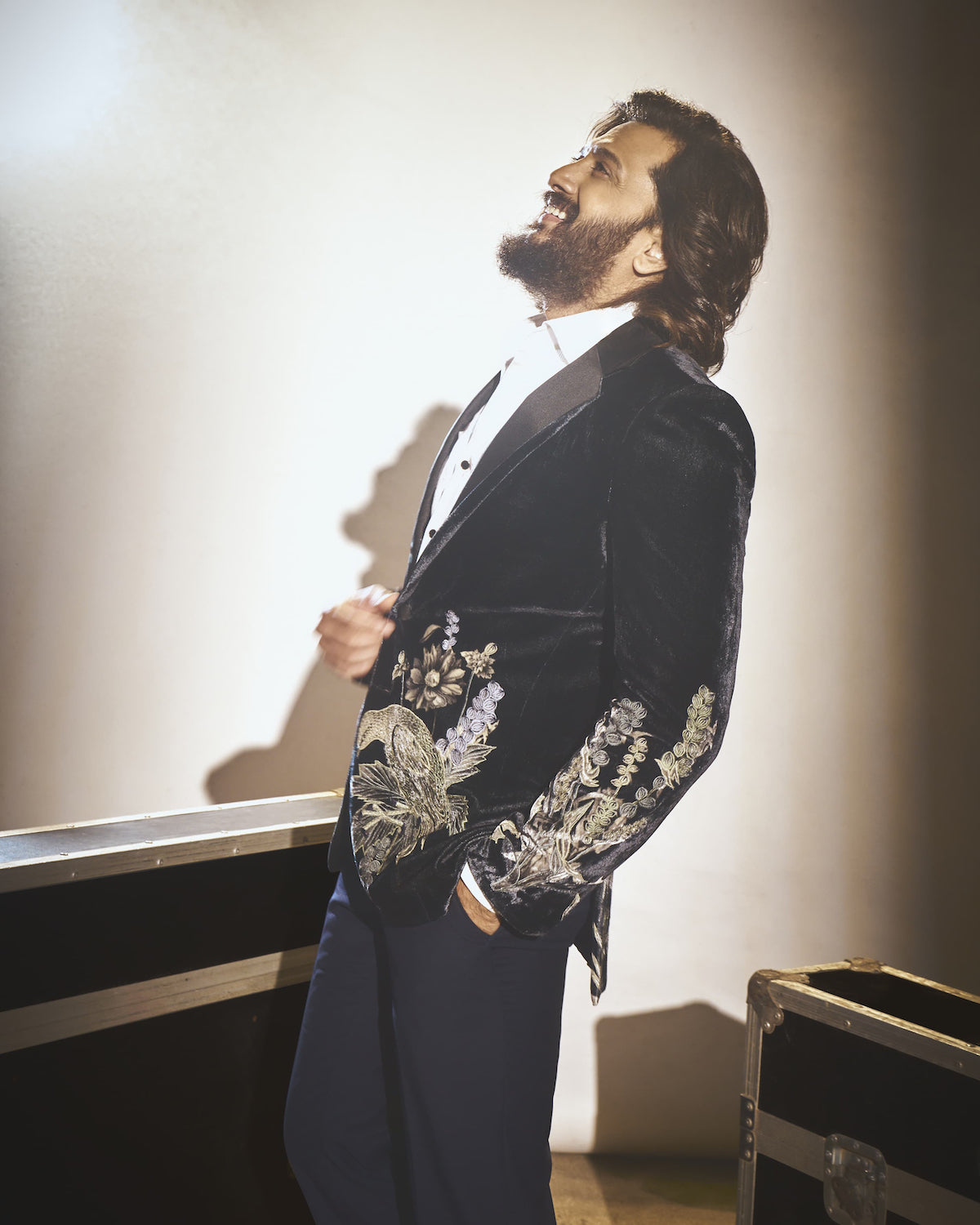 Riteish Deshmukh in Rohit Bal Velvet Tuxedo with Resham Embroidery