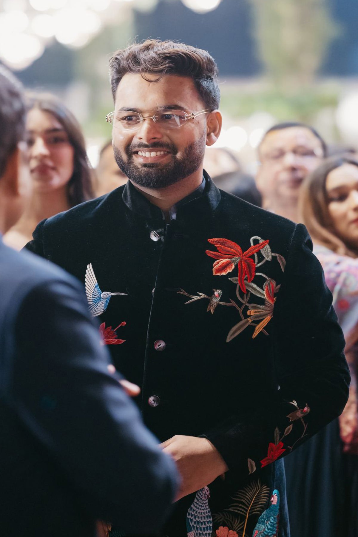 Velvet Embroidered Bandhgala Shirt & Pant Set Worn by Rishabh Pant