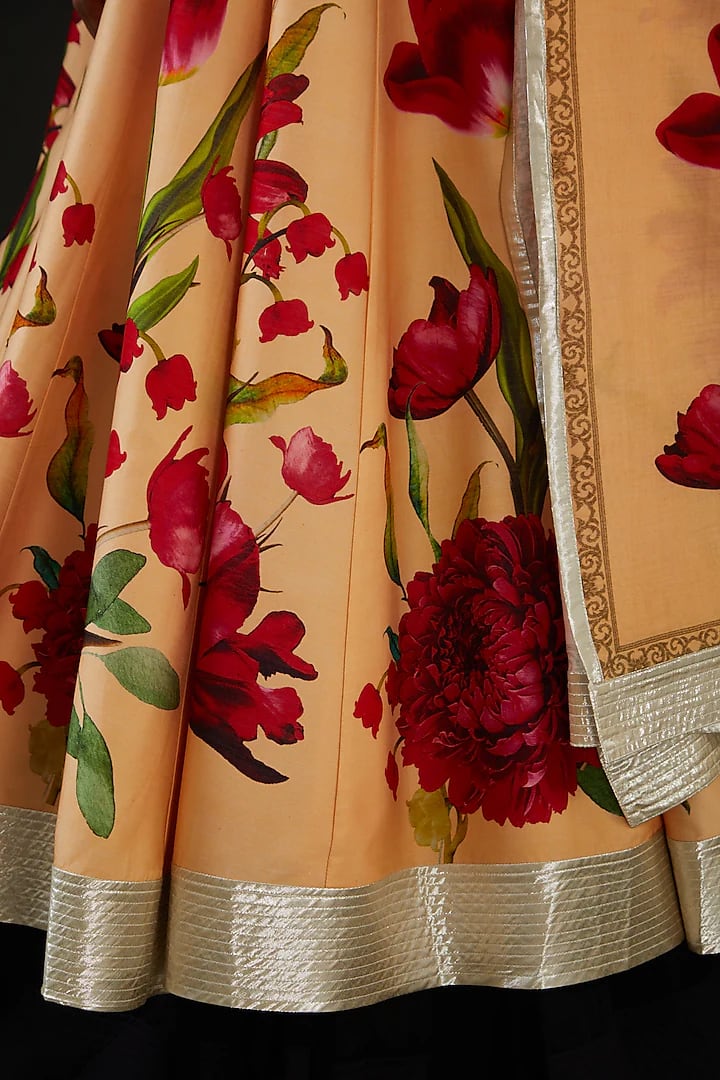 Chanderi Anarkali Set with Digital Printed