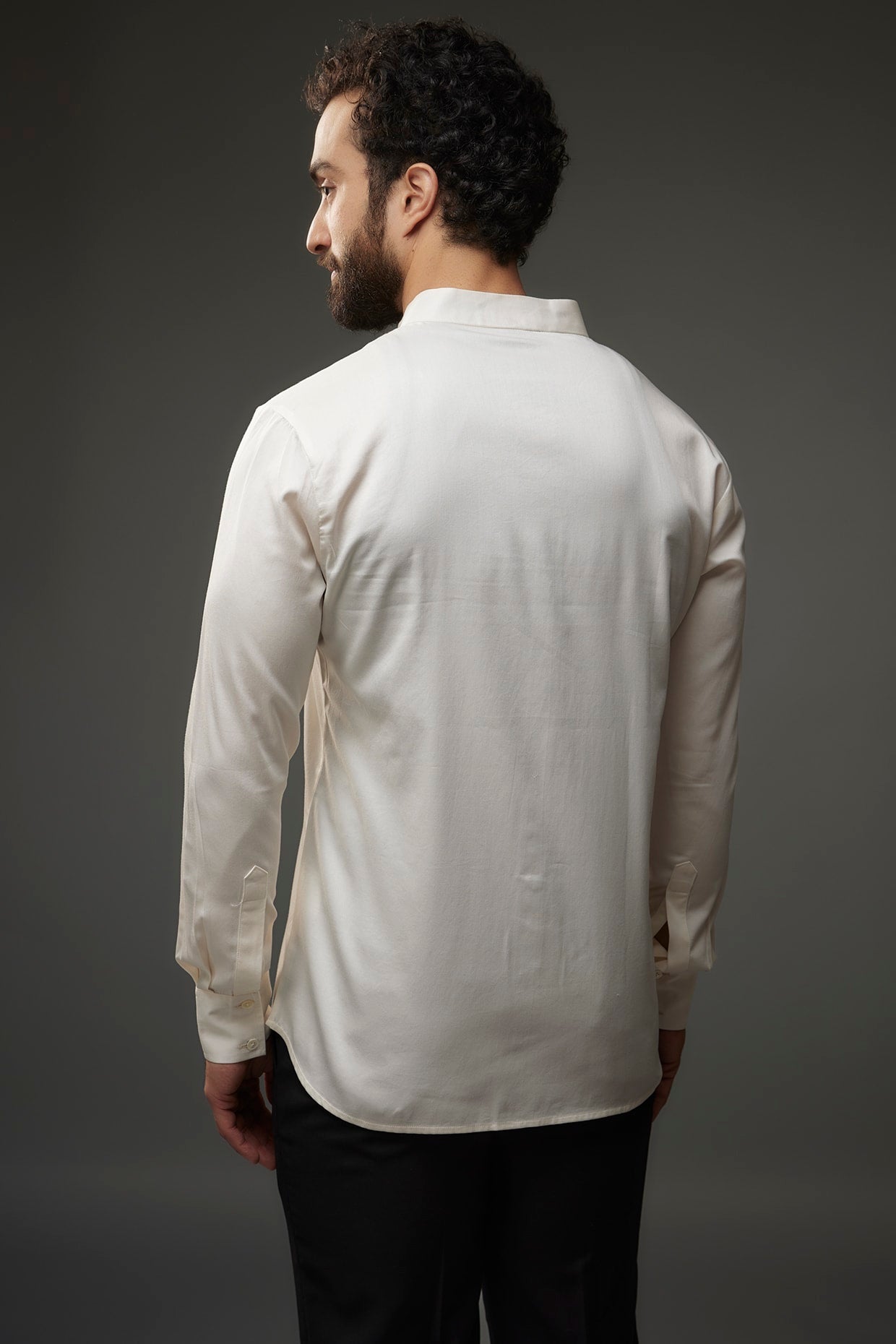 Ivory Poplin Shirt With Embroidery
