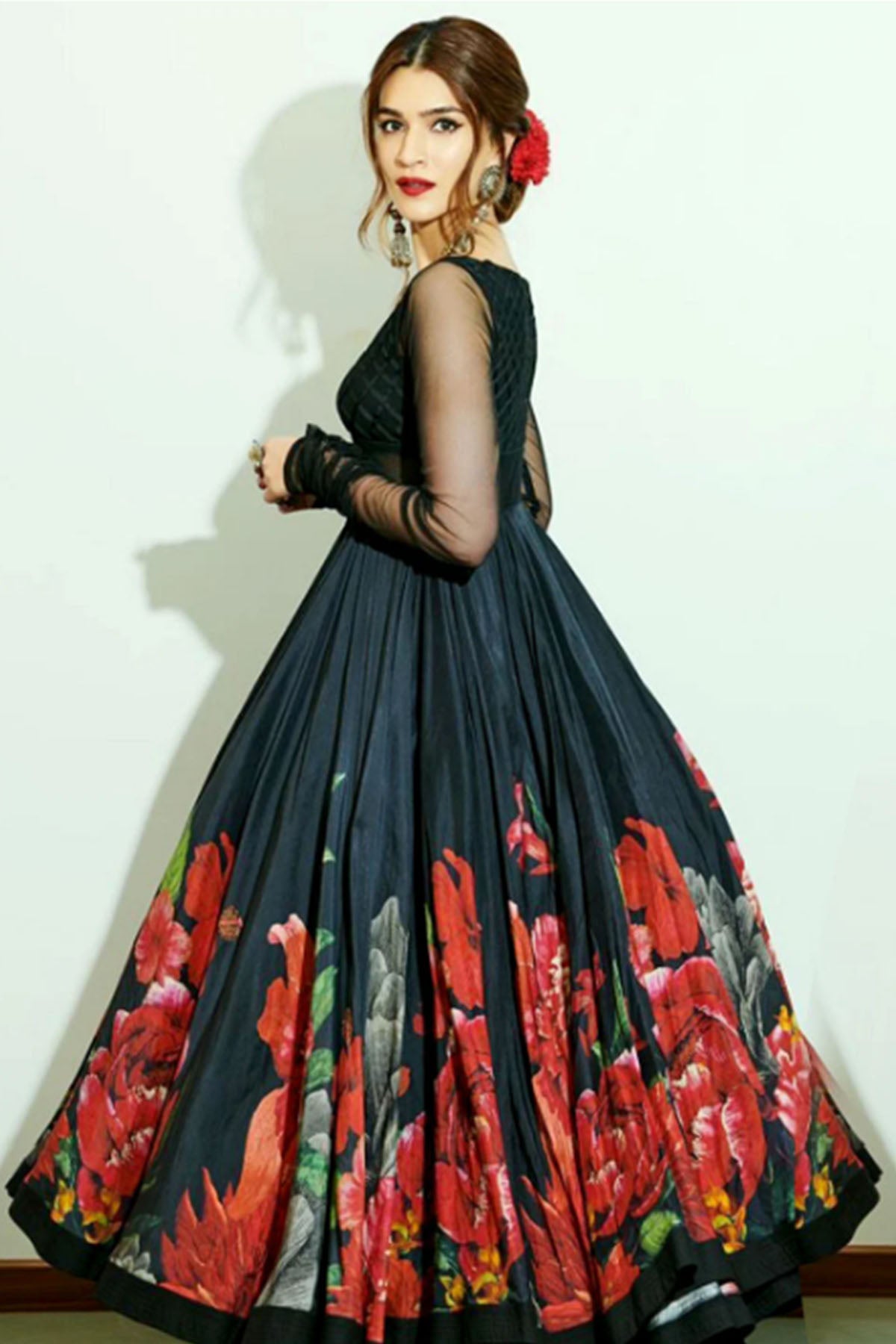 Women's Black Anarkali Set