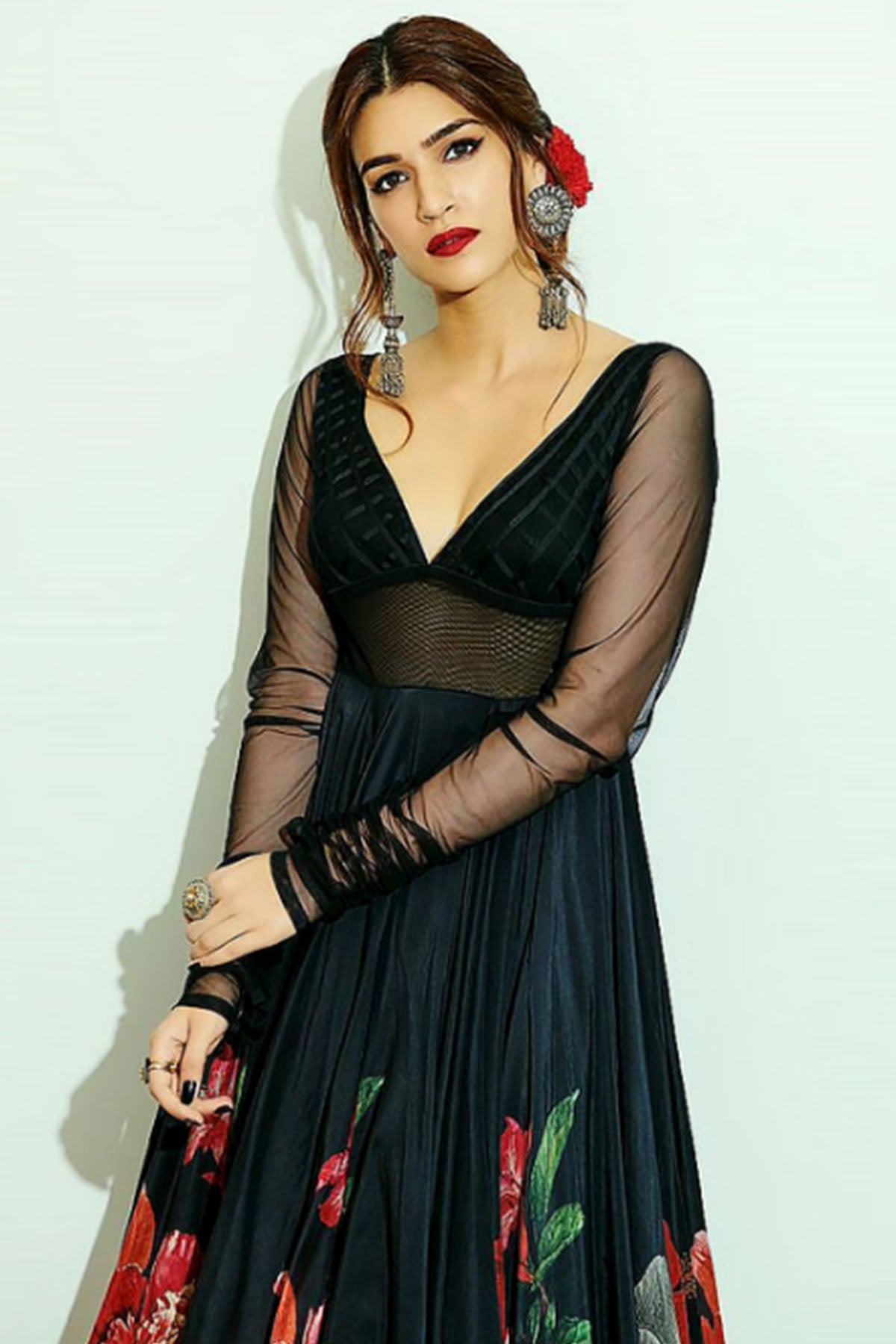 Women's Black Anarkali Set