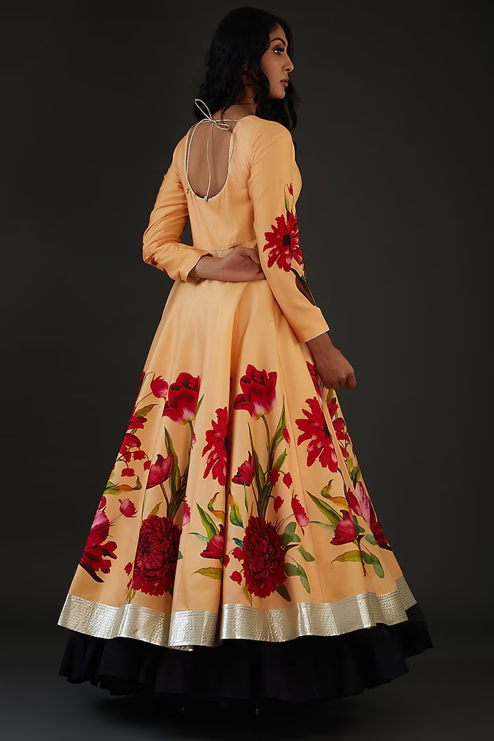 Chanderi Anarkali Set with Digital Printed