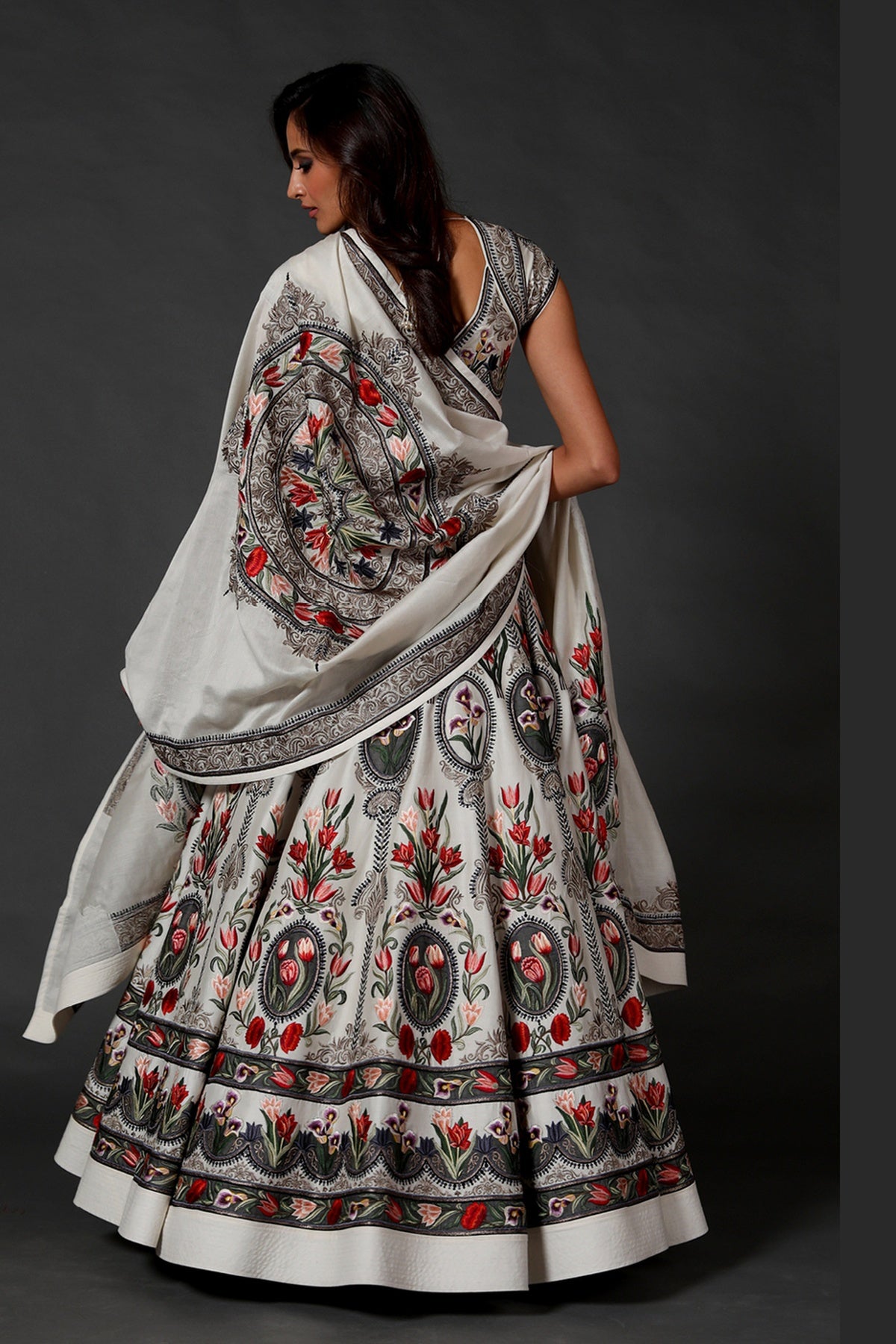 Elegant Ivory Chanderi Lehenga Set