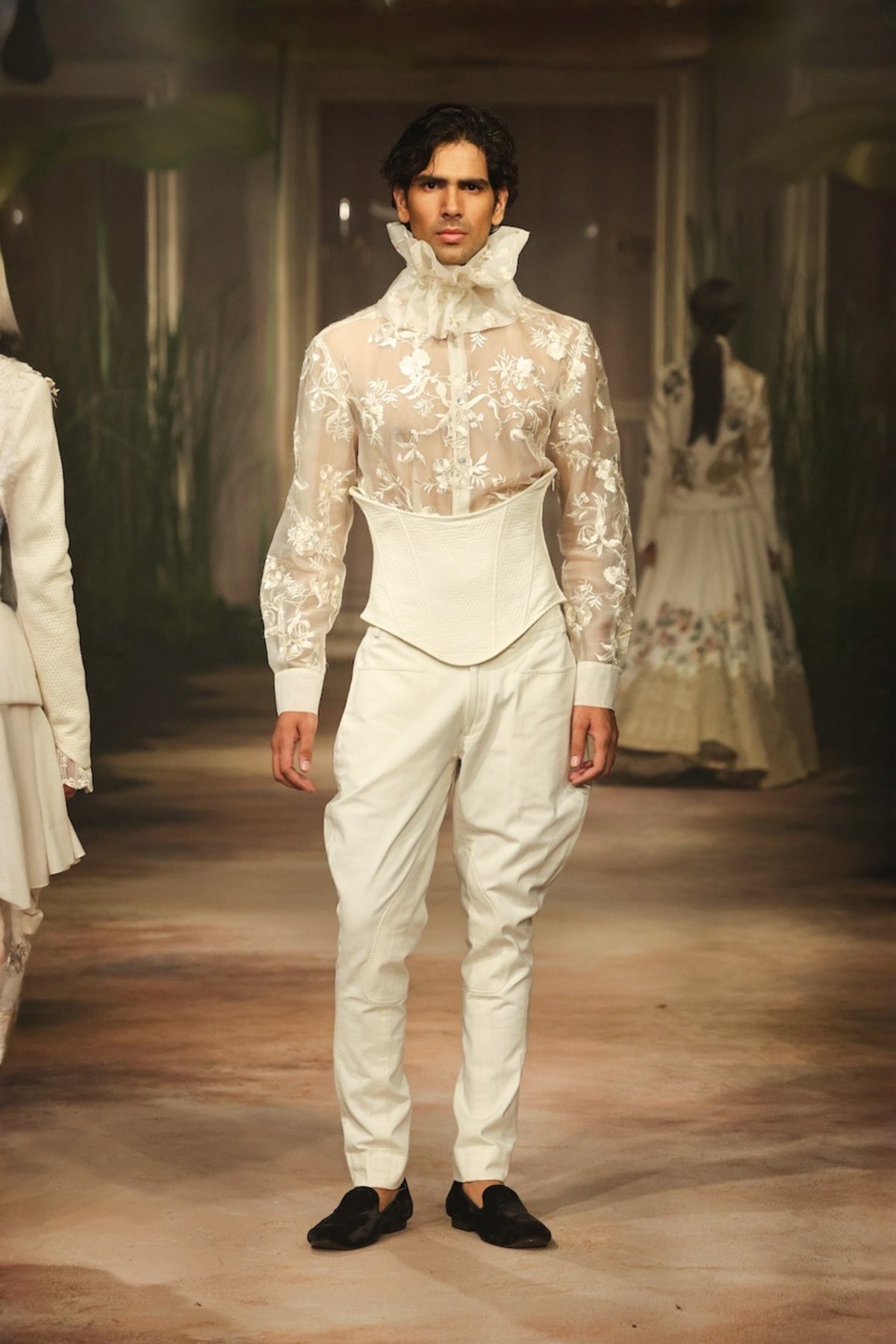 Ivory Organza Mens Shirt