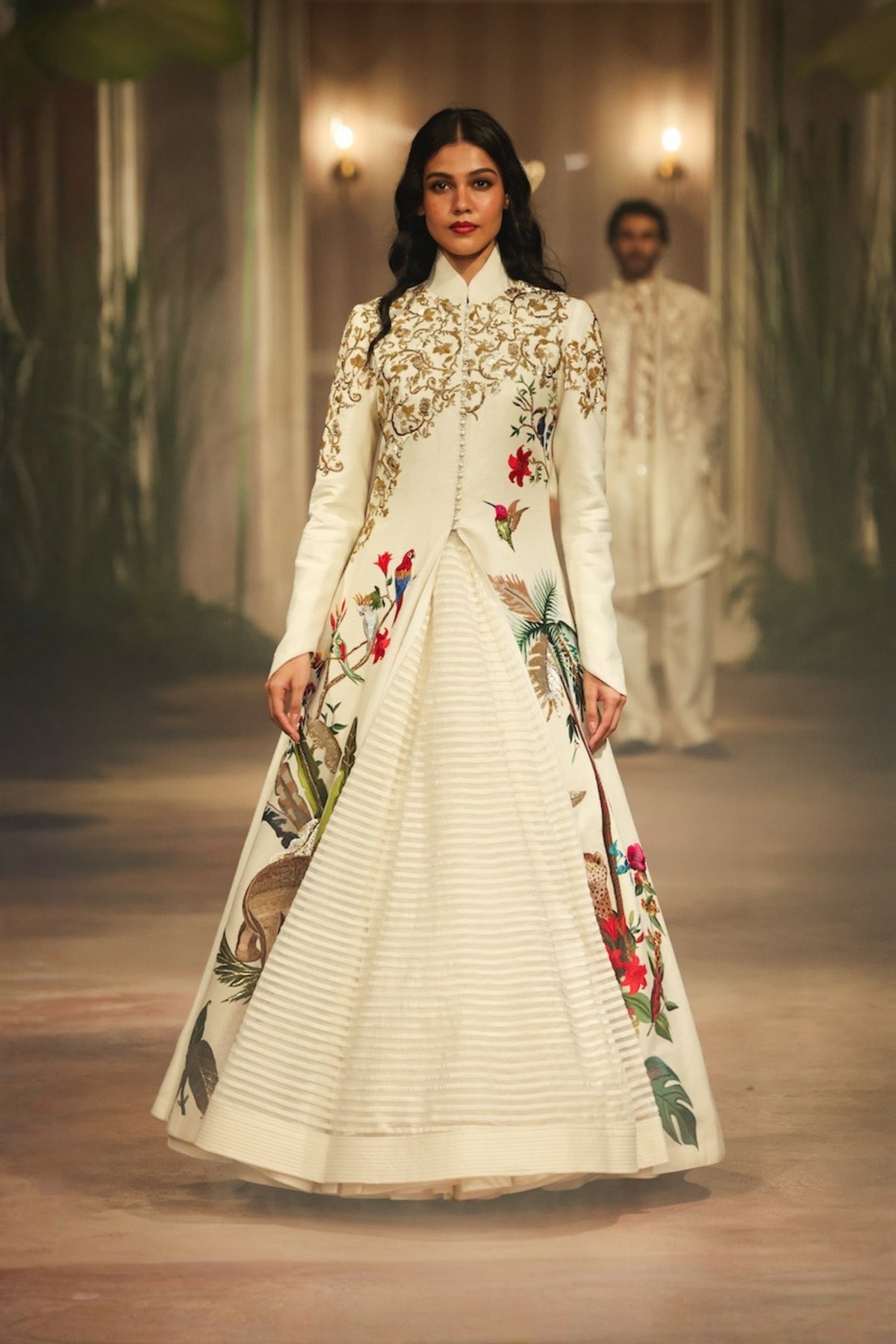 Ivory Matka Long Jacket