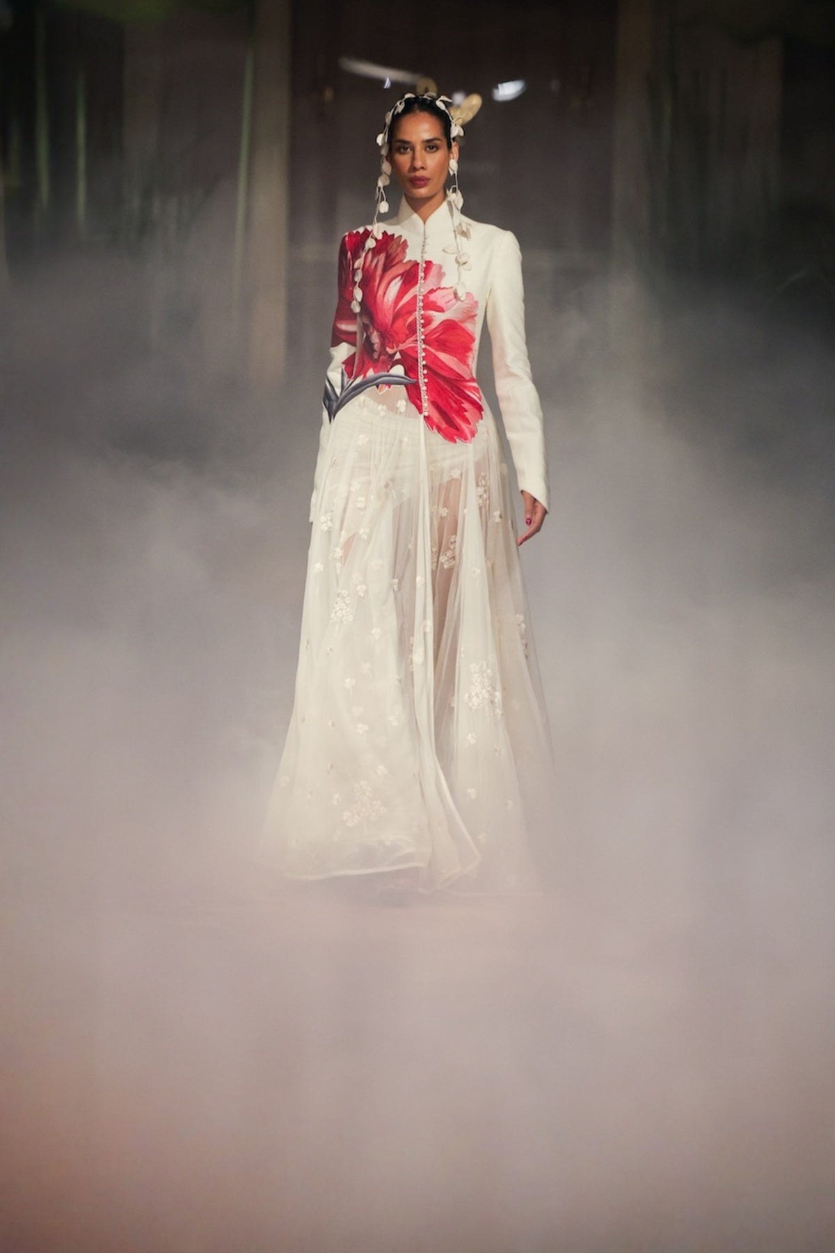 Ivory Matka Long Jacket
