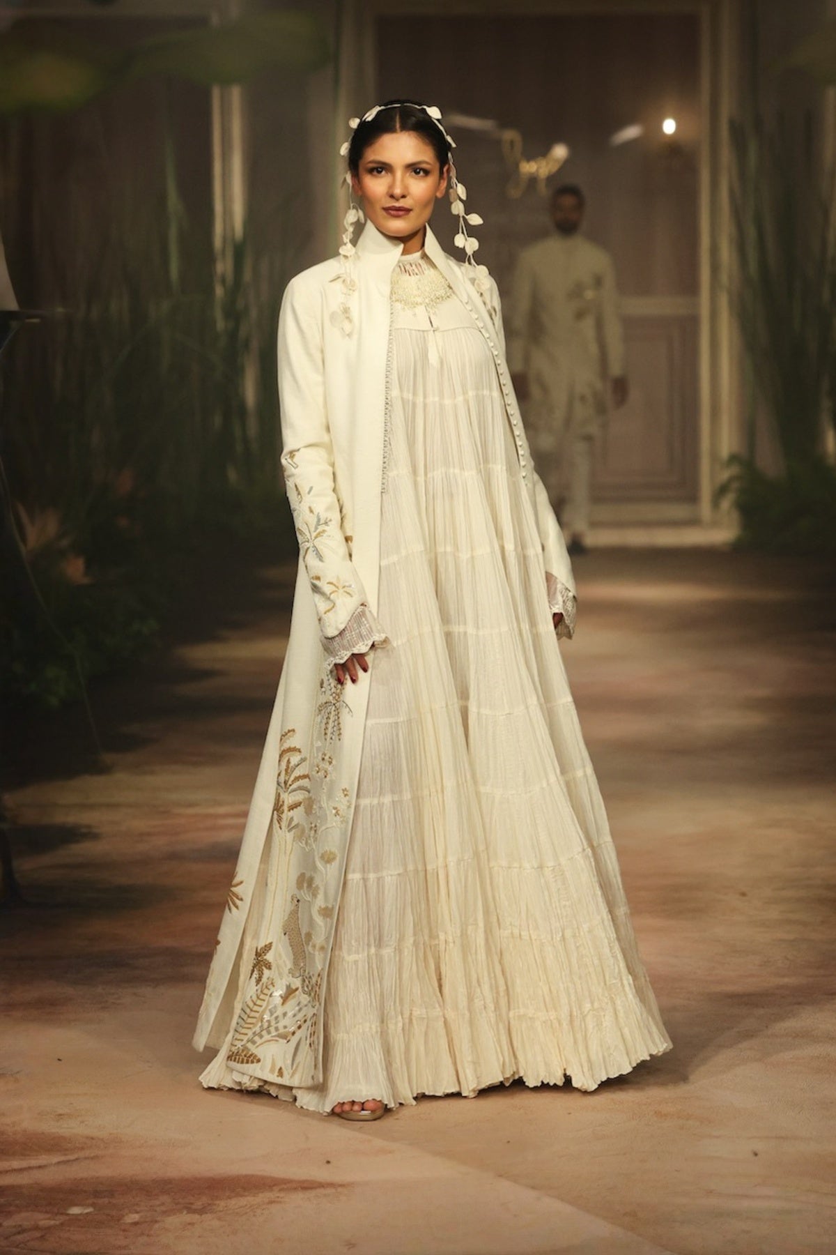 Ivory Matka Long Jacket
