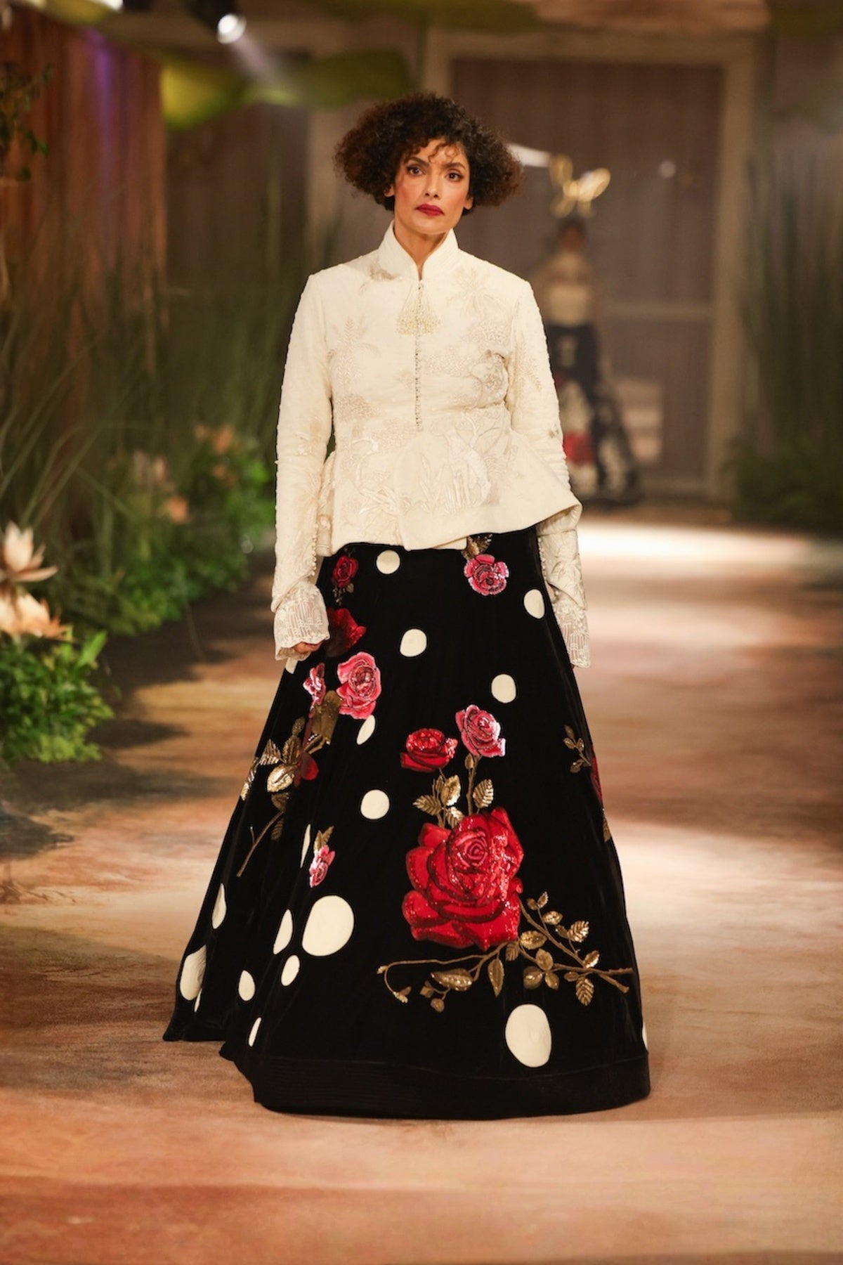 Black Velvet Skirt Set
