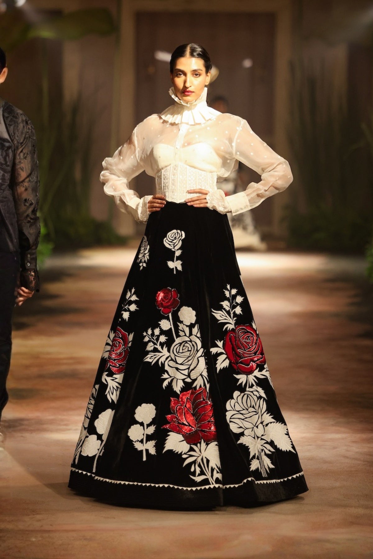 Black Velvet Skirt Set