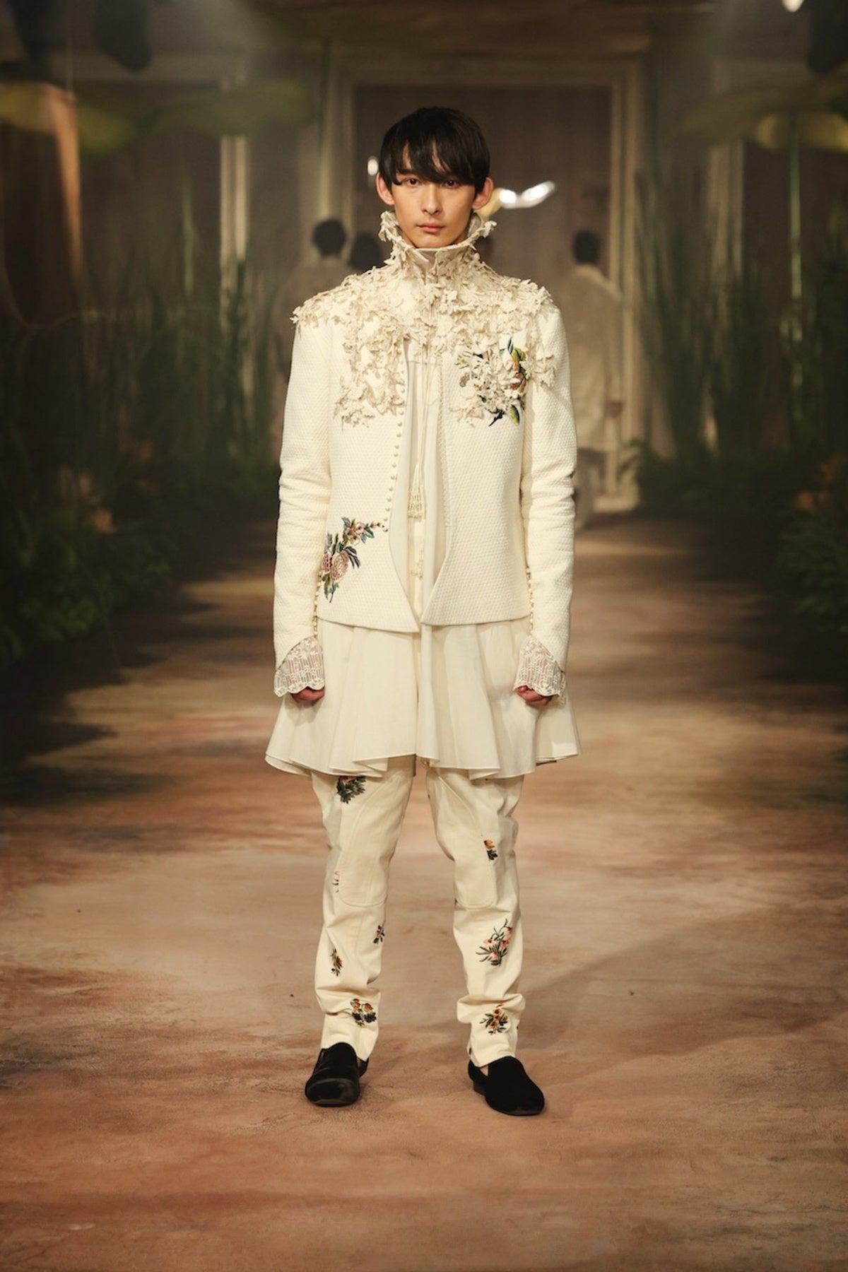 Ivory Heavy Voile Mens Jacket Set