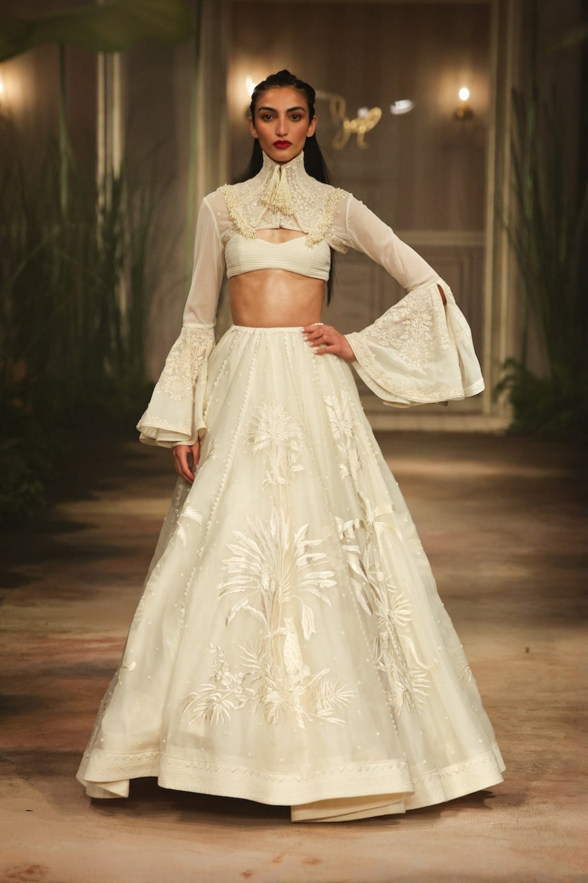 Ivory Organza Skirt Set