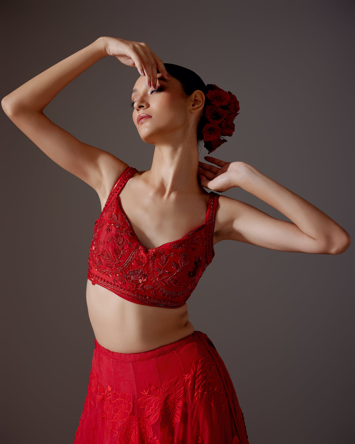 Elegance Organza Lehenga Set with Intricate Embroidery