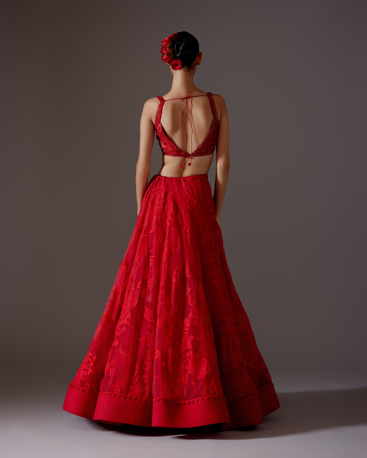 Elegance Organza Lehenga Set with Intricate Embroidery