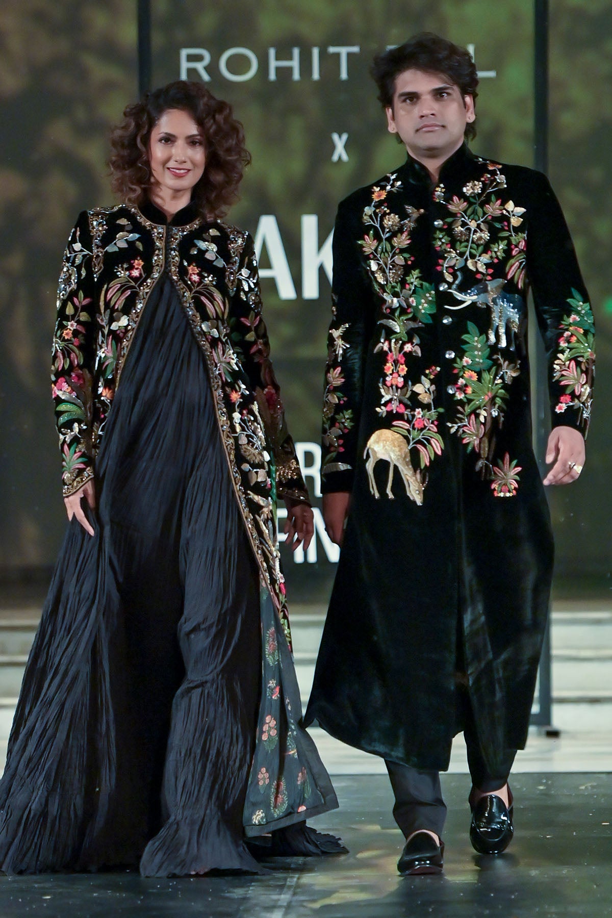 Elegant Velvet Long Jacket With Resham Embroidery