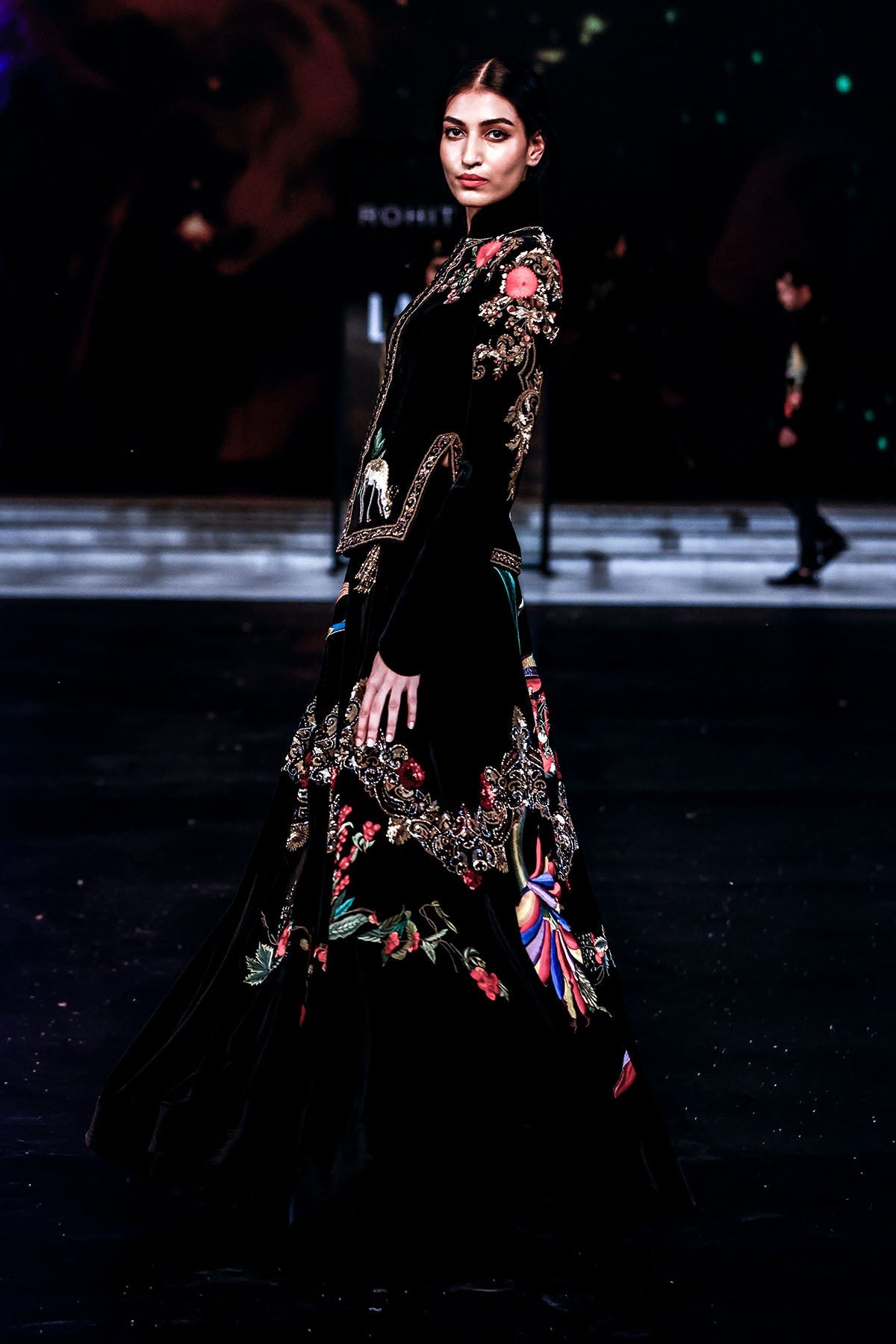 Velvet Lehenga & Jacket Set With Intricate Embroidery