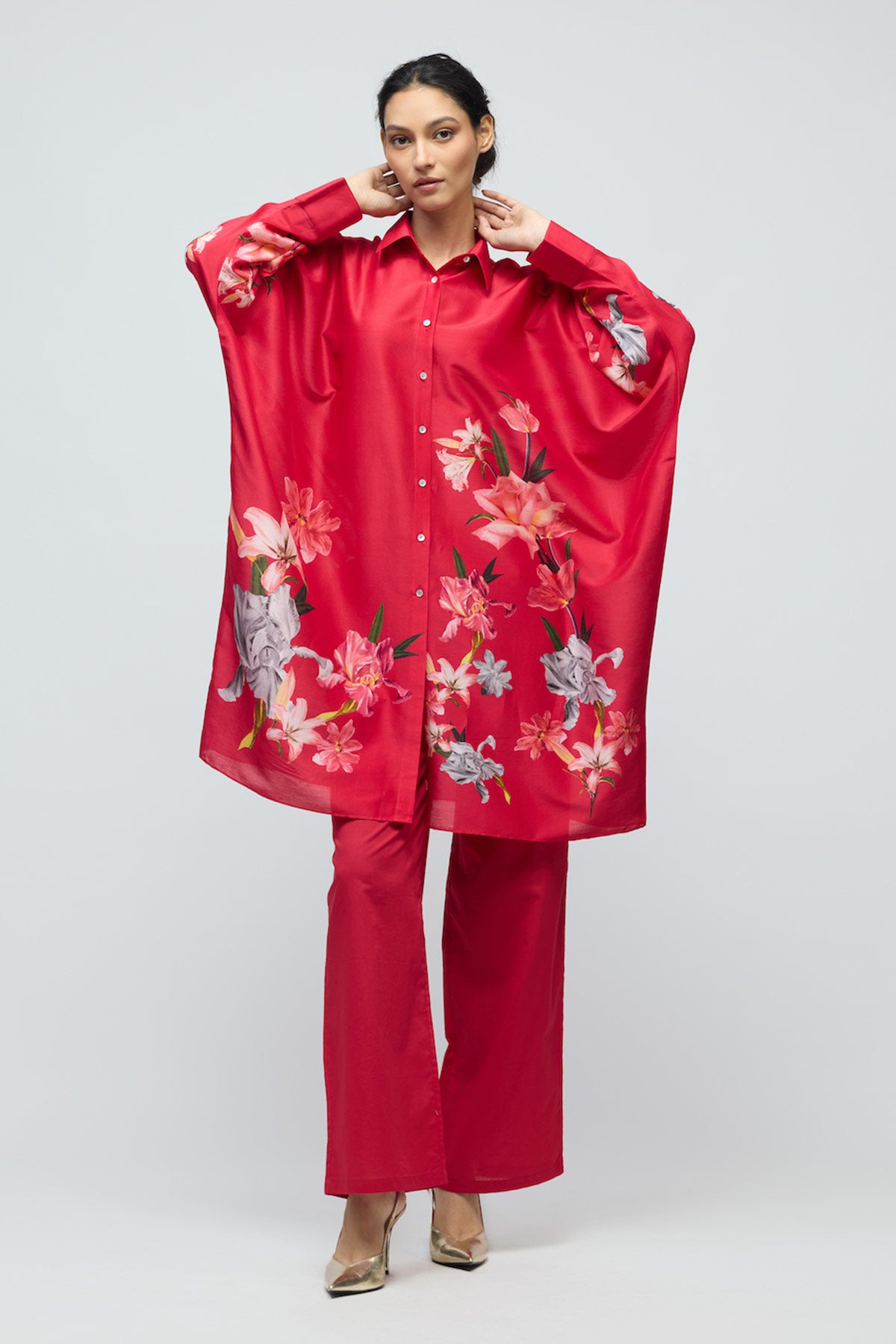 Floral printed Chanderi Tunic