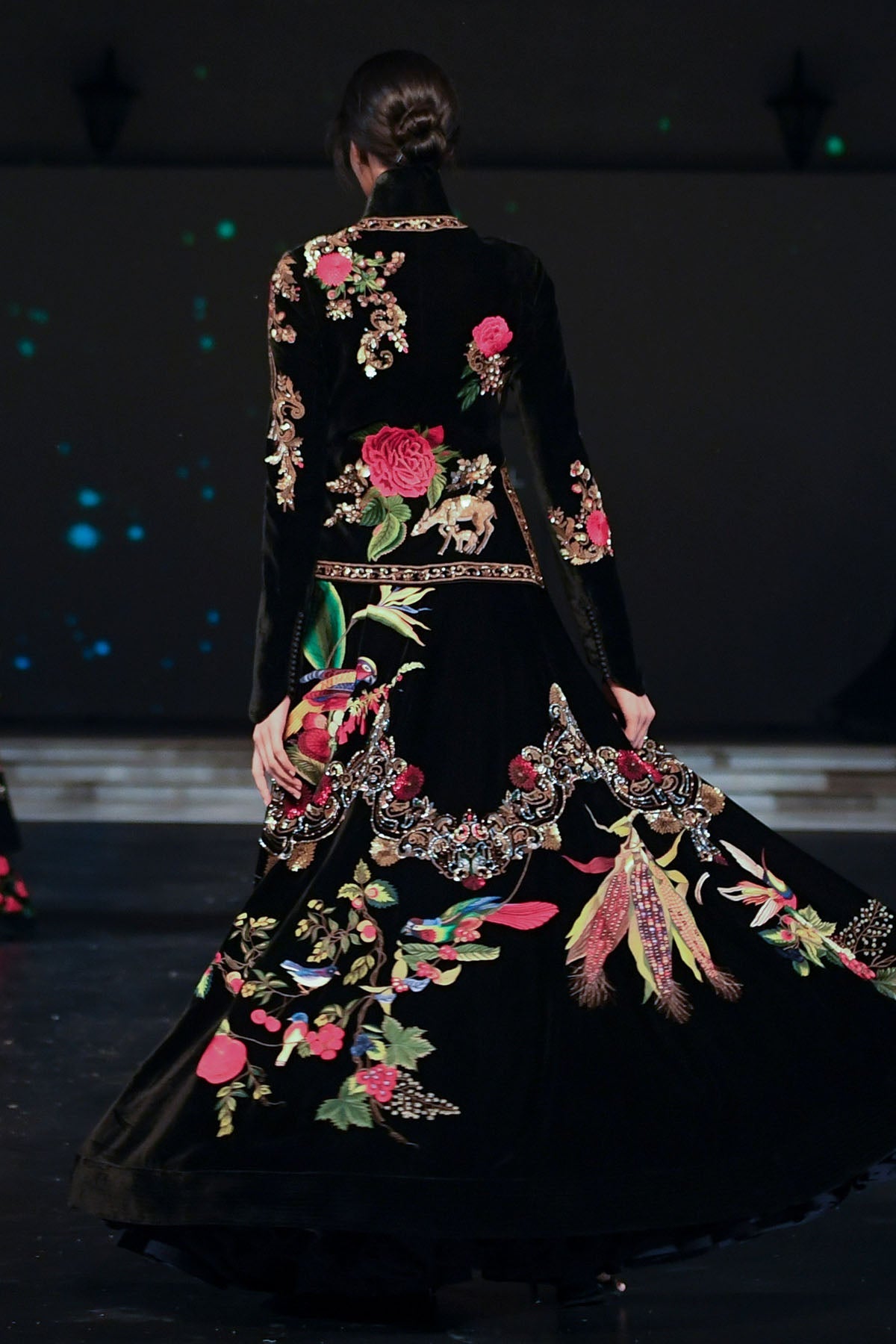 Velvet Lehenga & Jacket Set With Intricate Embroidery