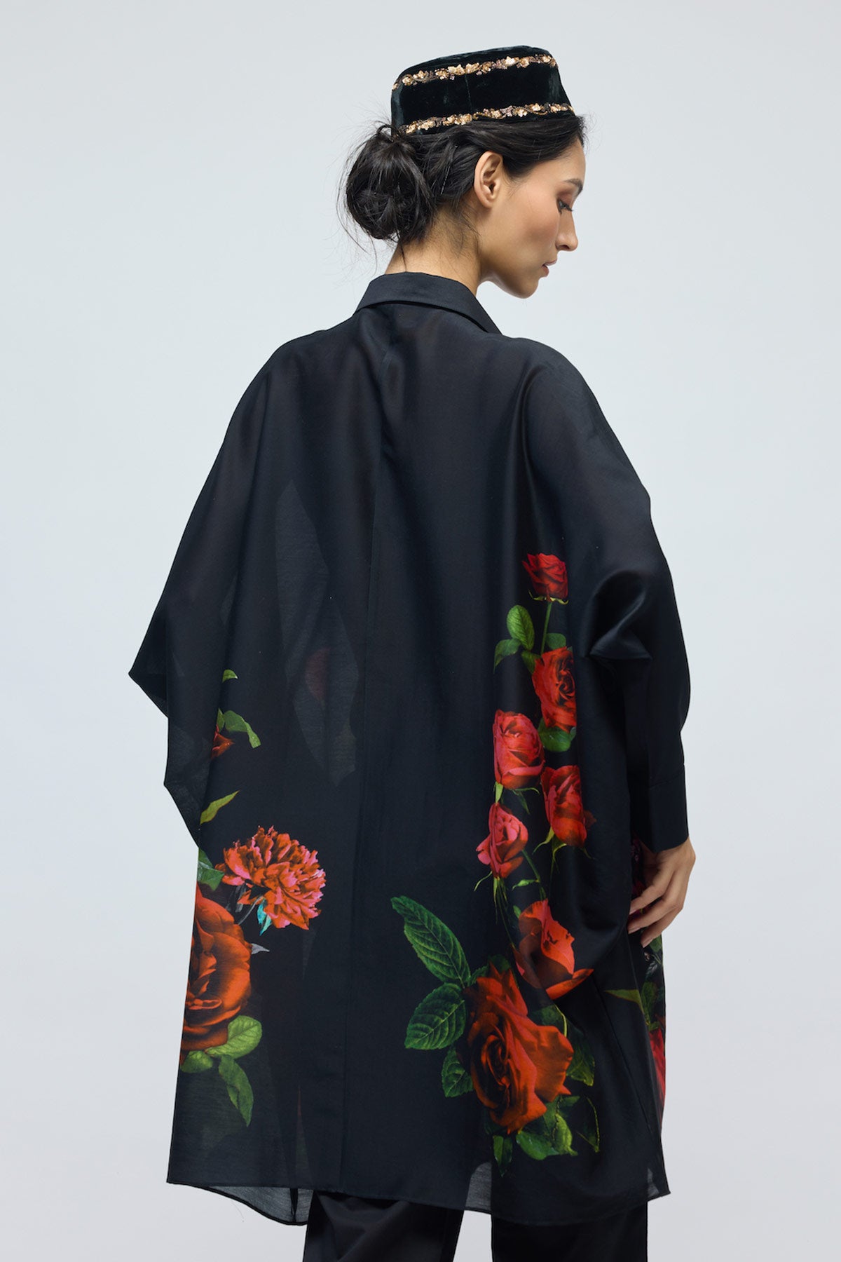 Floral printed Chanderi Tunic