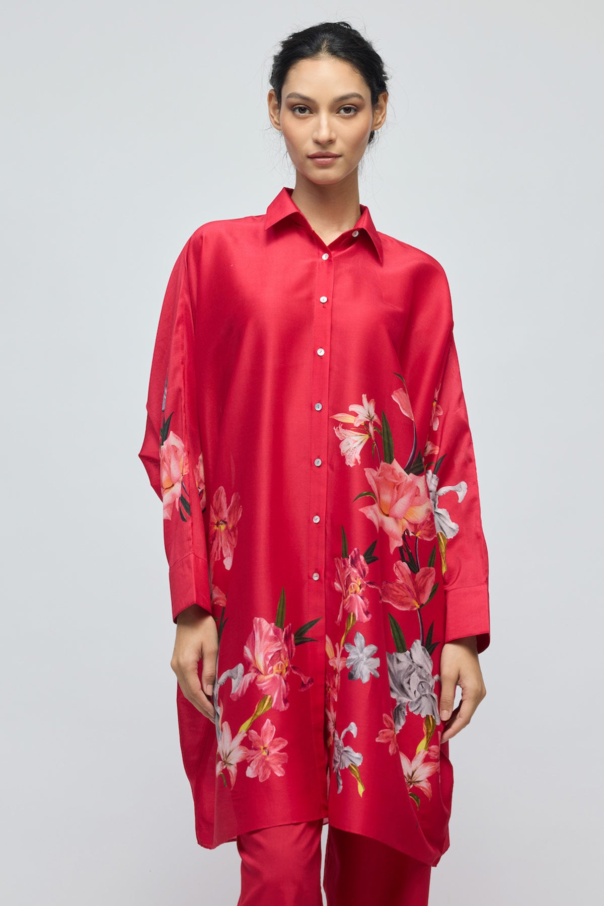 Floral printed Chanderi Tunic