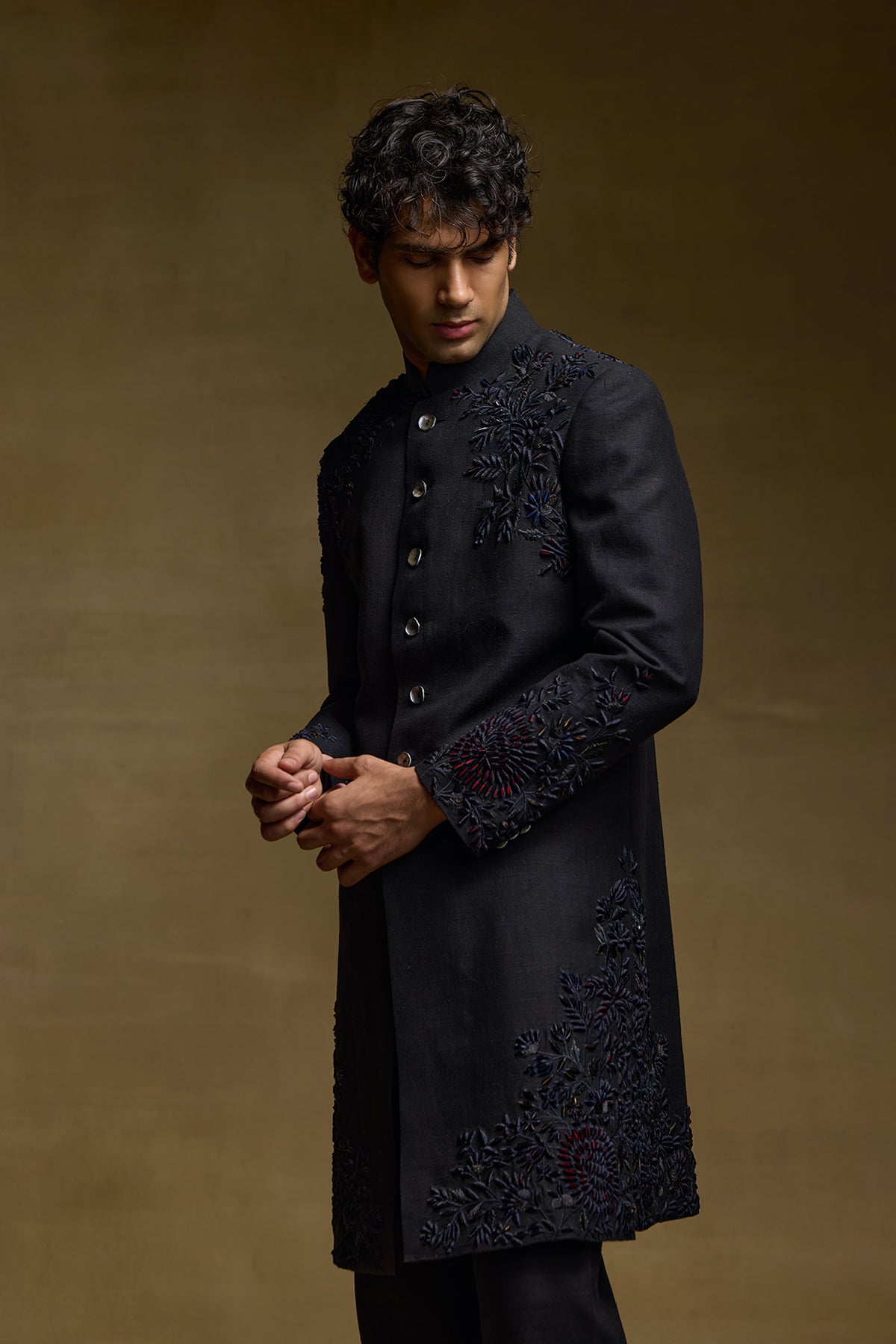 Black Maharaja Mens Sherwani