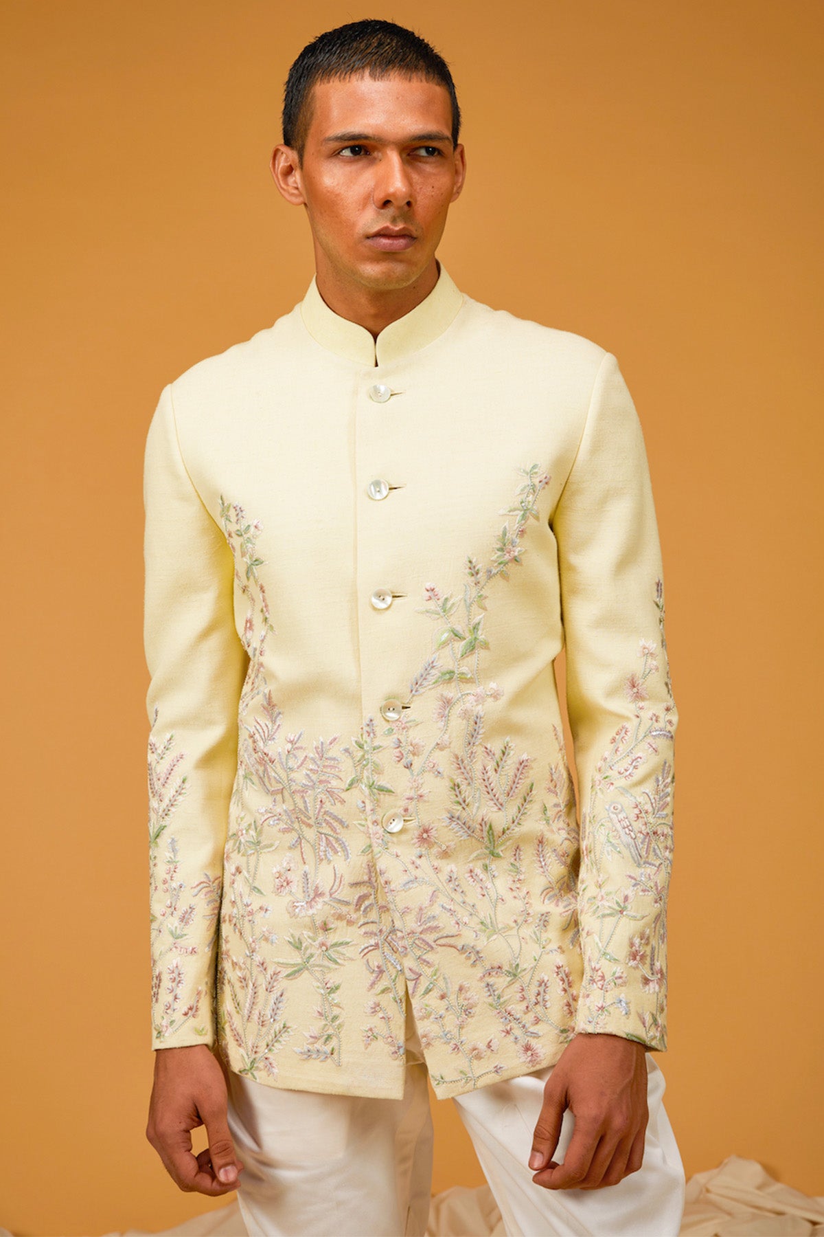 Men's Mango Yellow Bandgala