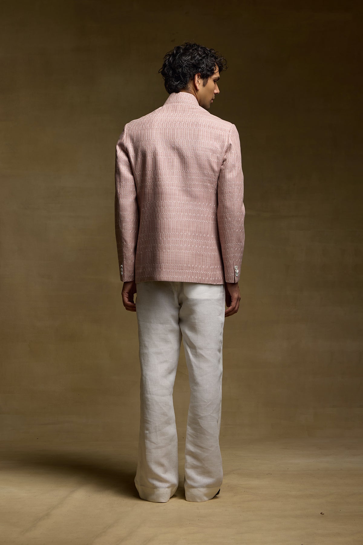 Dusty Pink Regal Mens Bandgala