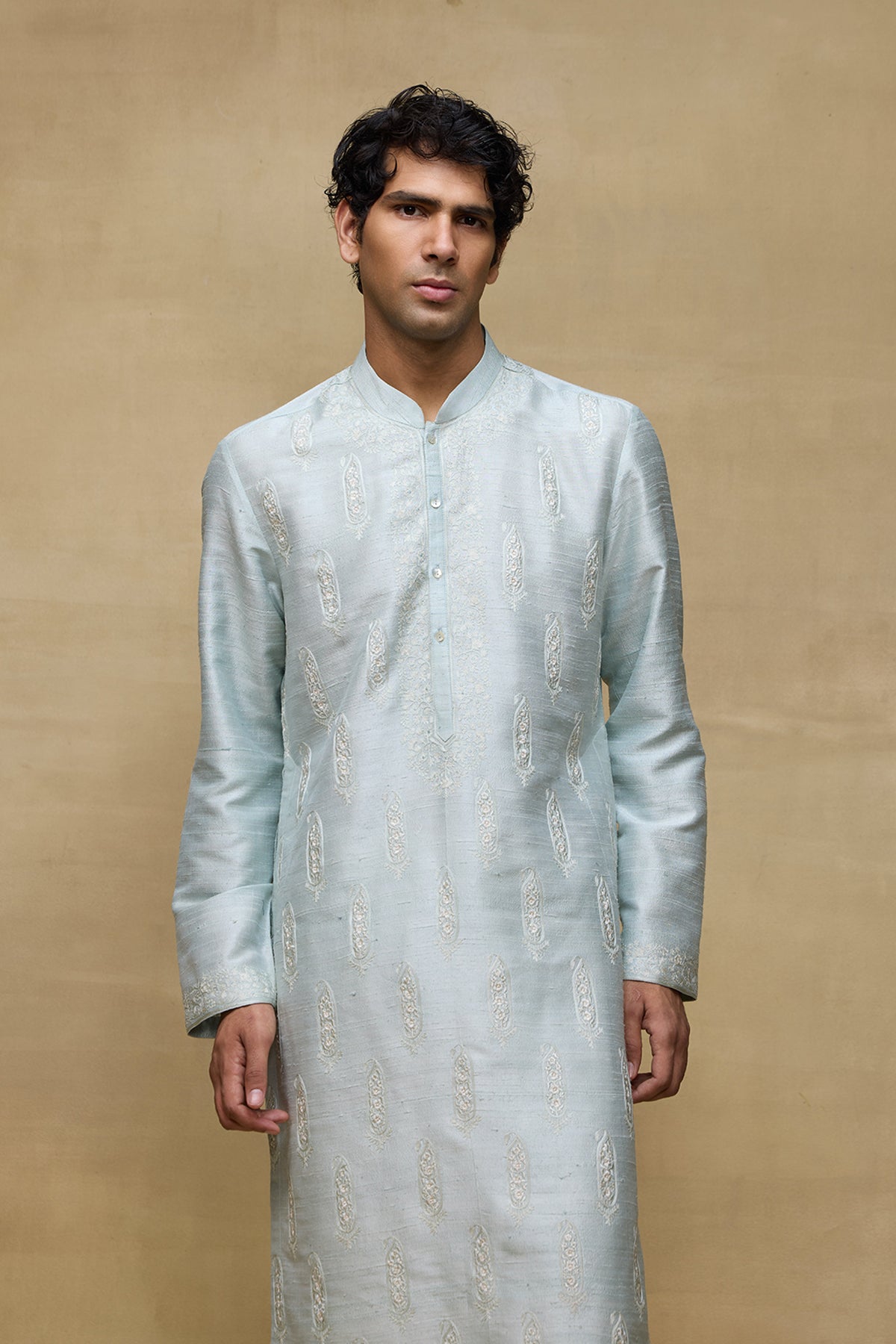 Ice Blue Regal Mens Kurta Set