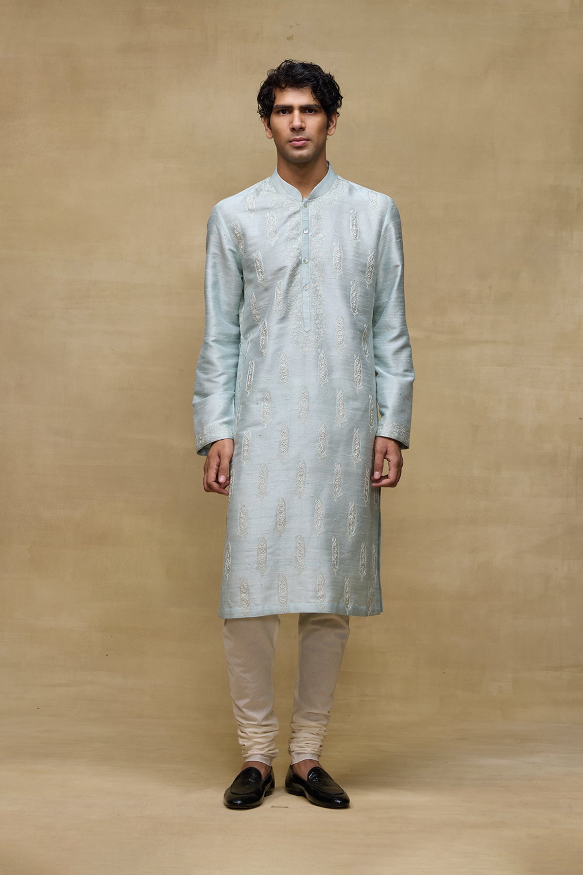 Ice Blue Regal Mens Kurta Set
