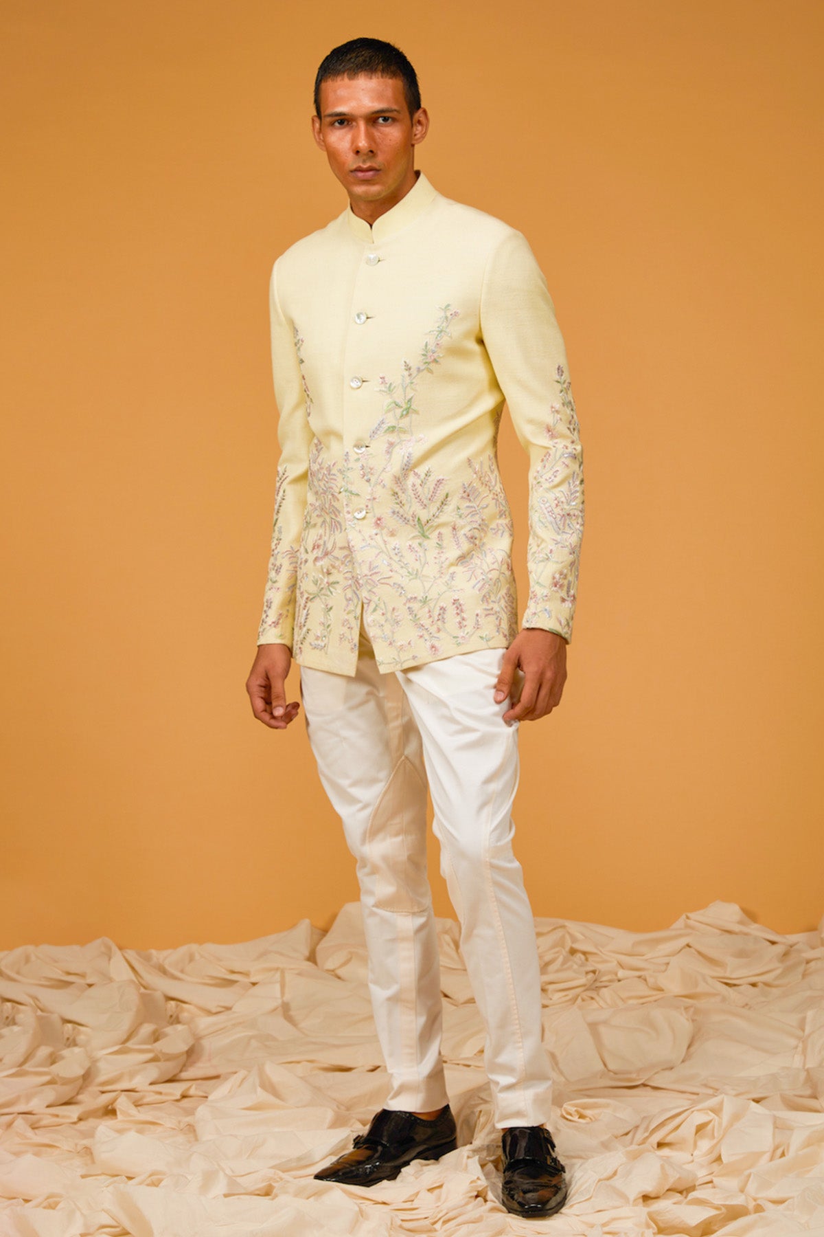 Men's Mango Yellow Bandgala