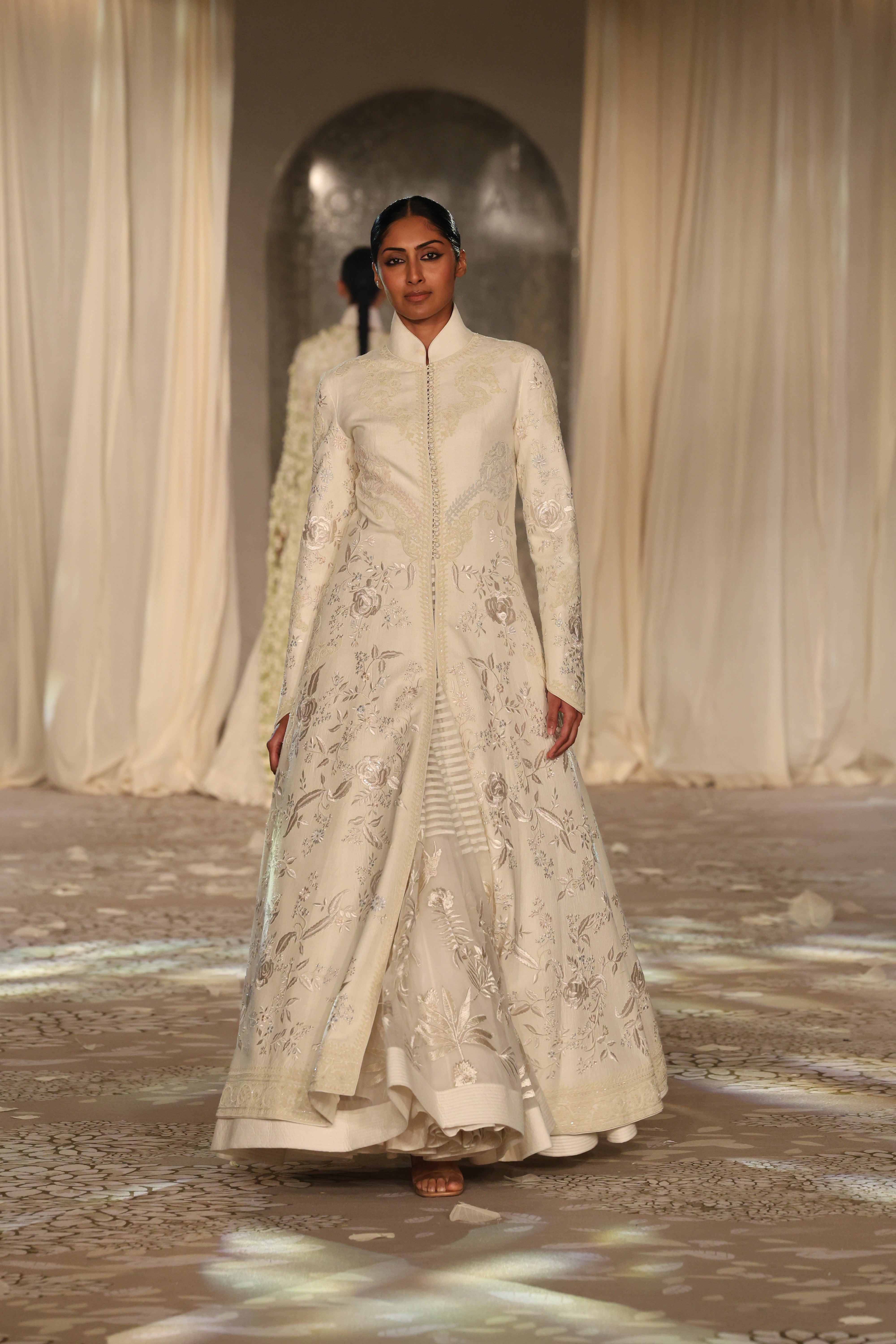 Matka Silk Embroidered Long Jacket