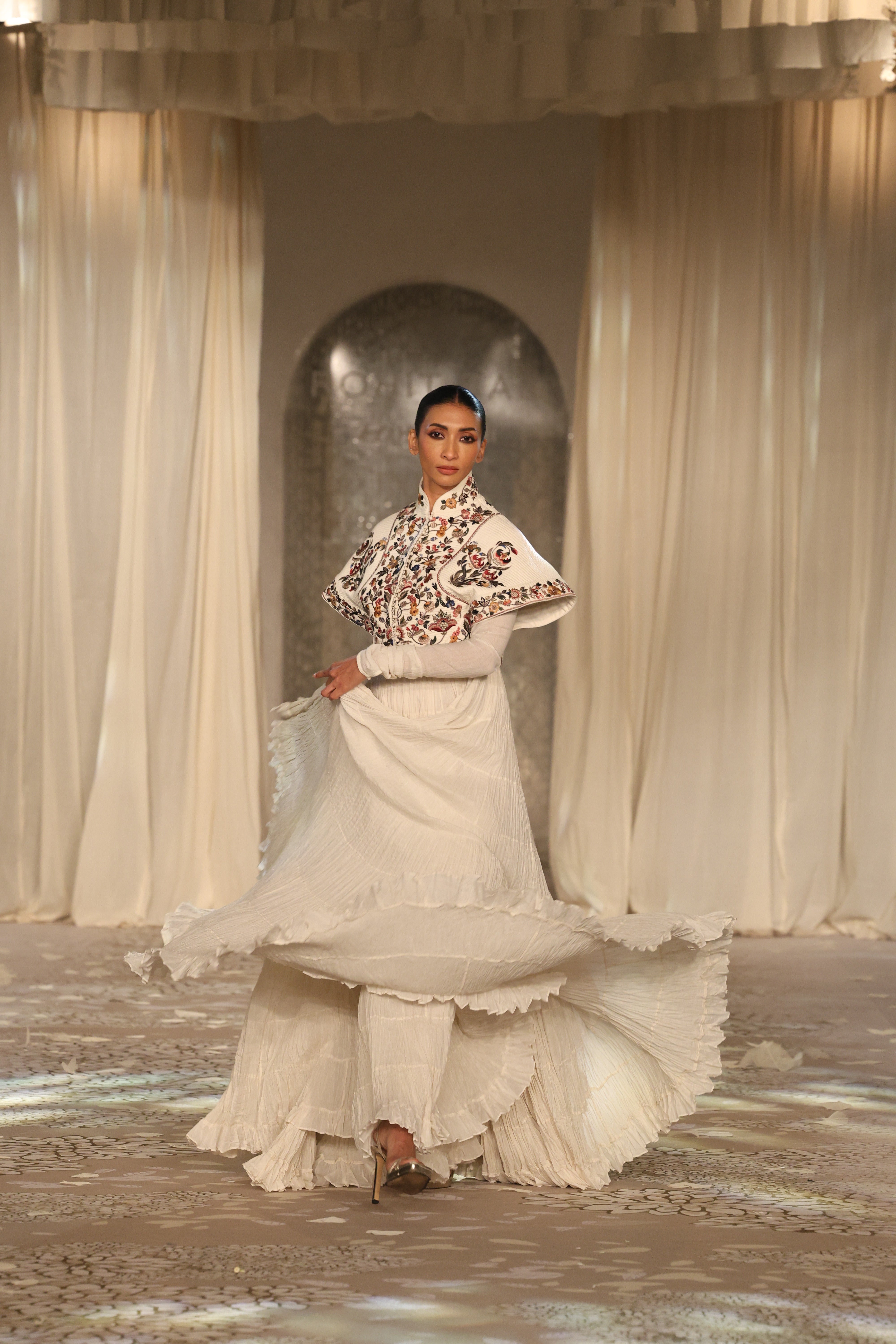 Ivory Matka Embroidered Short Jacket