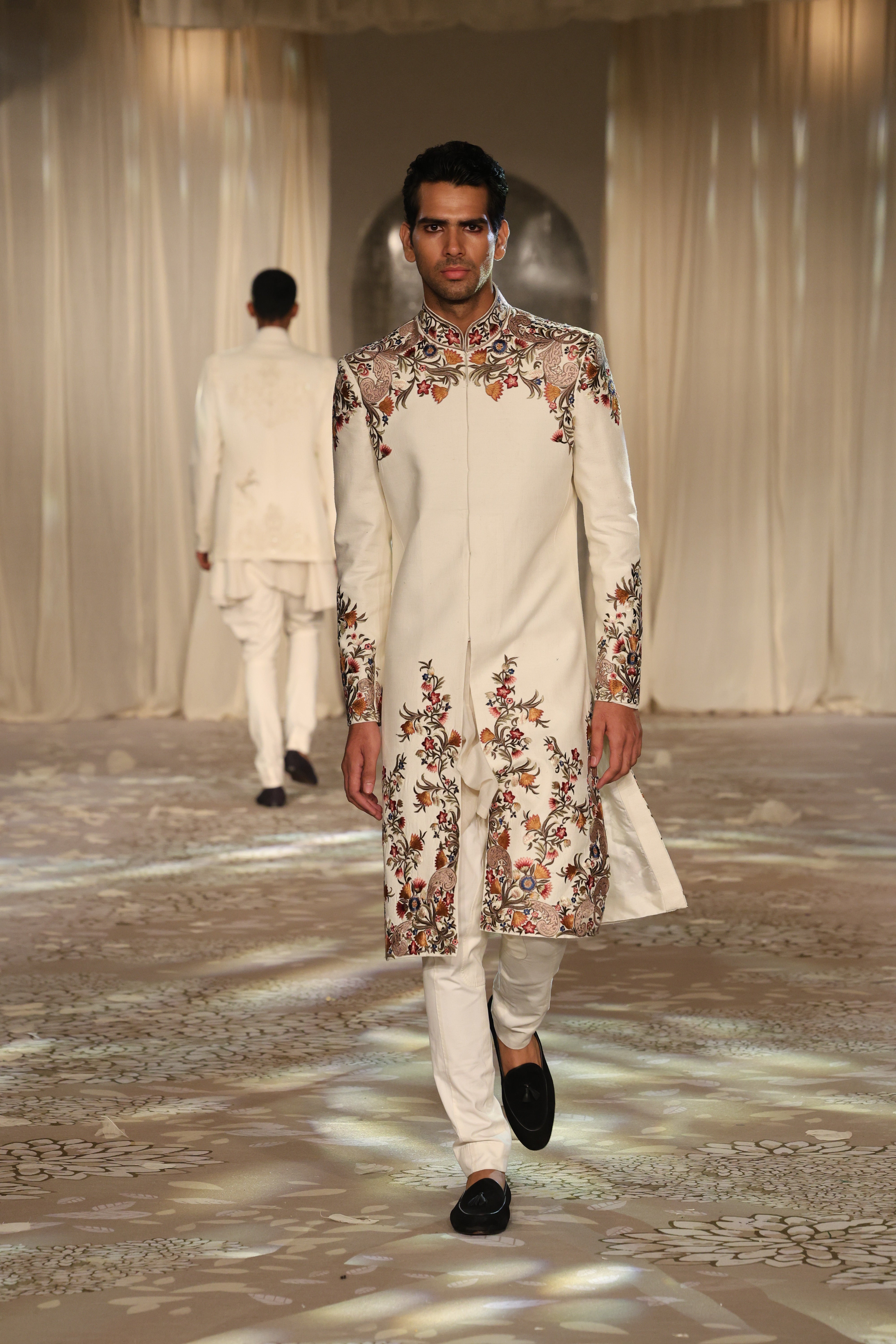Matka Silk Sherwani With Embroidery